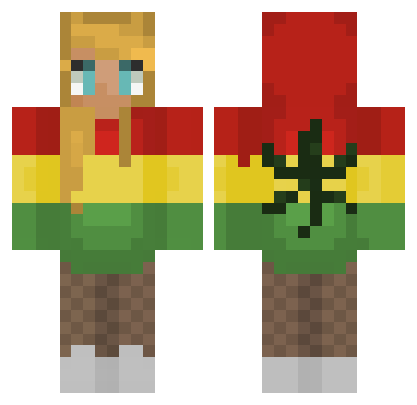 swamine Minecraft skin, front and back view