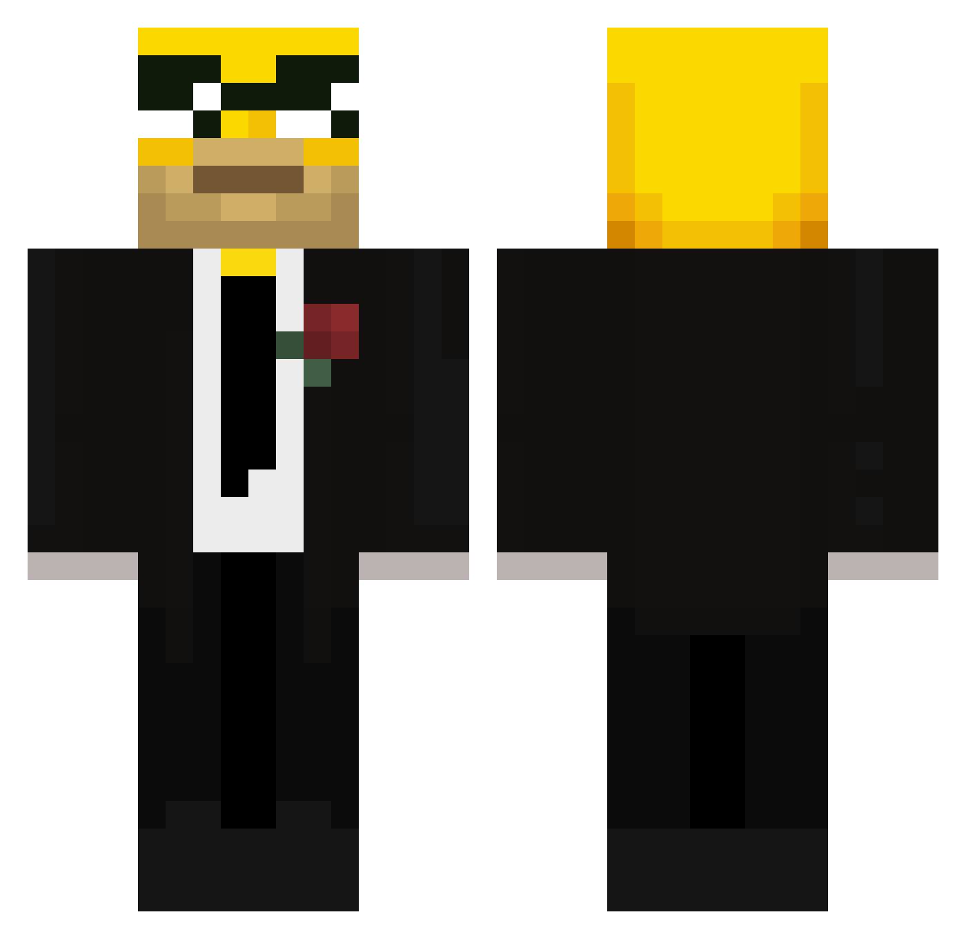 Dre4minqs Minecraft skin, front and back view