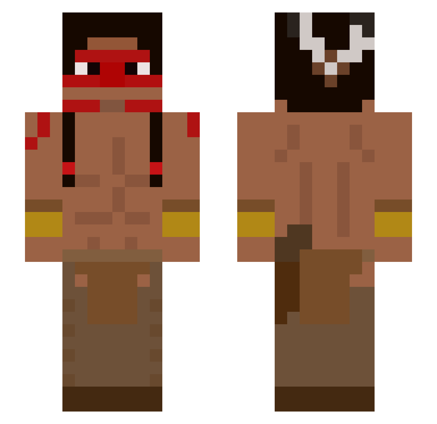 Axopho Minecraft skin, front and back view