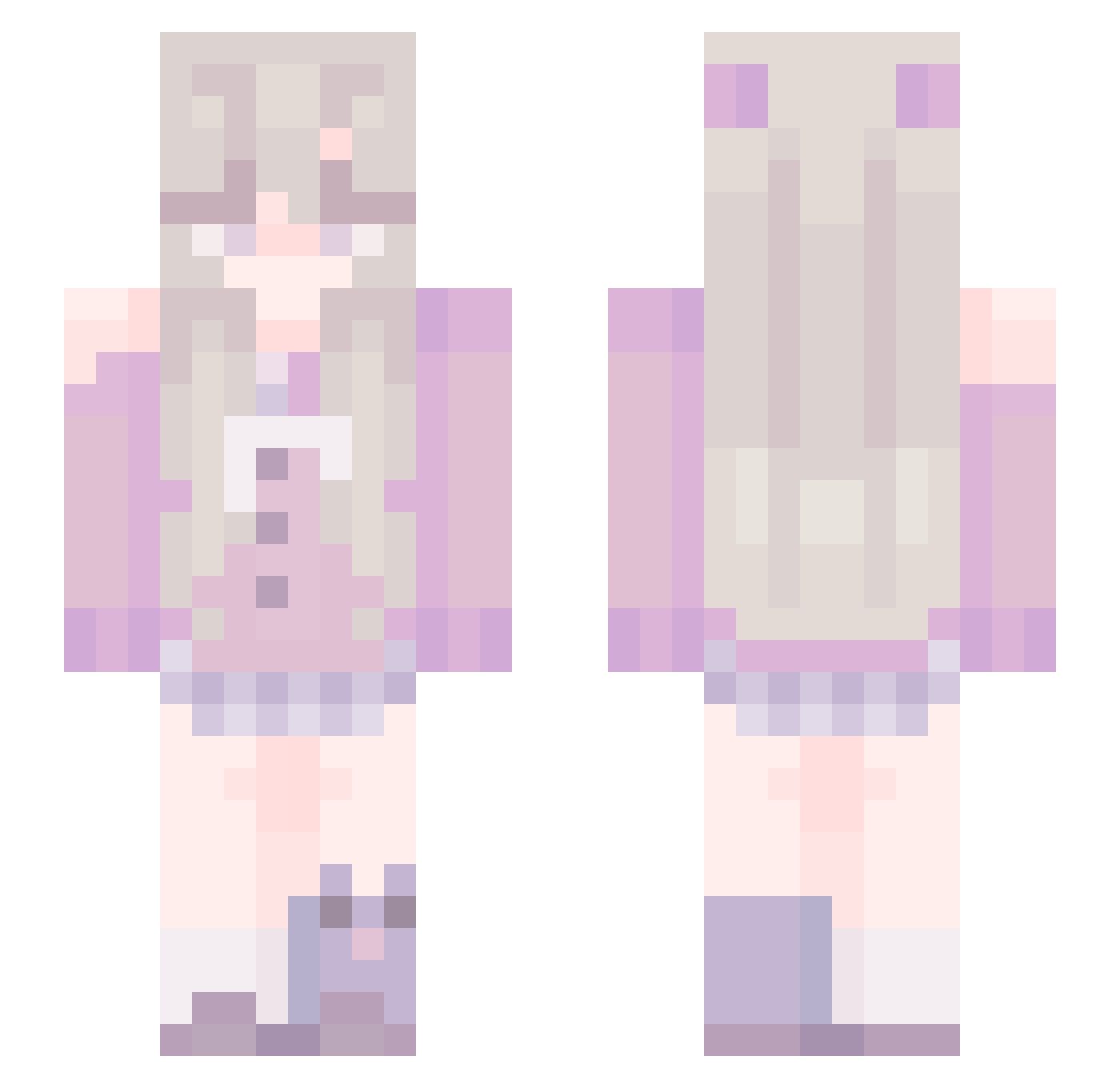 thcrn Minecraft skin, front and back view