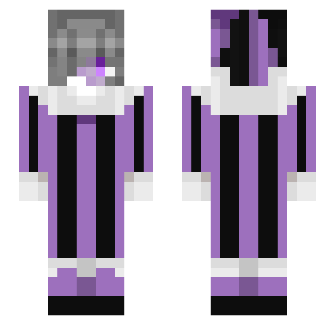 Necrogirlia Minecraft skin, front and back view