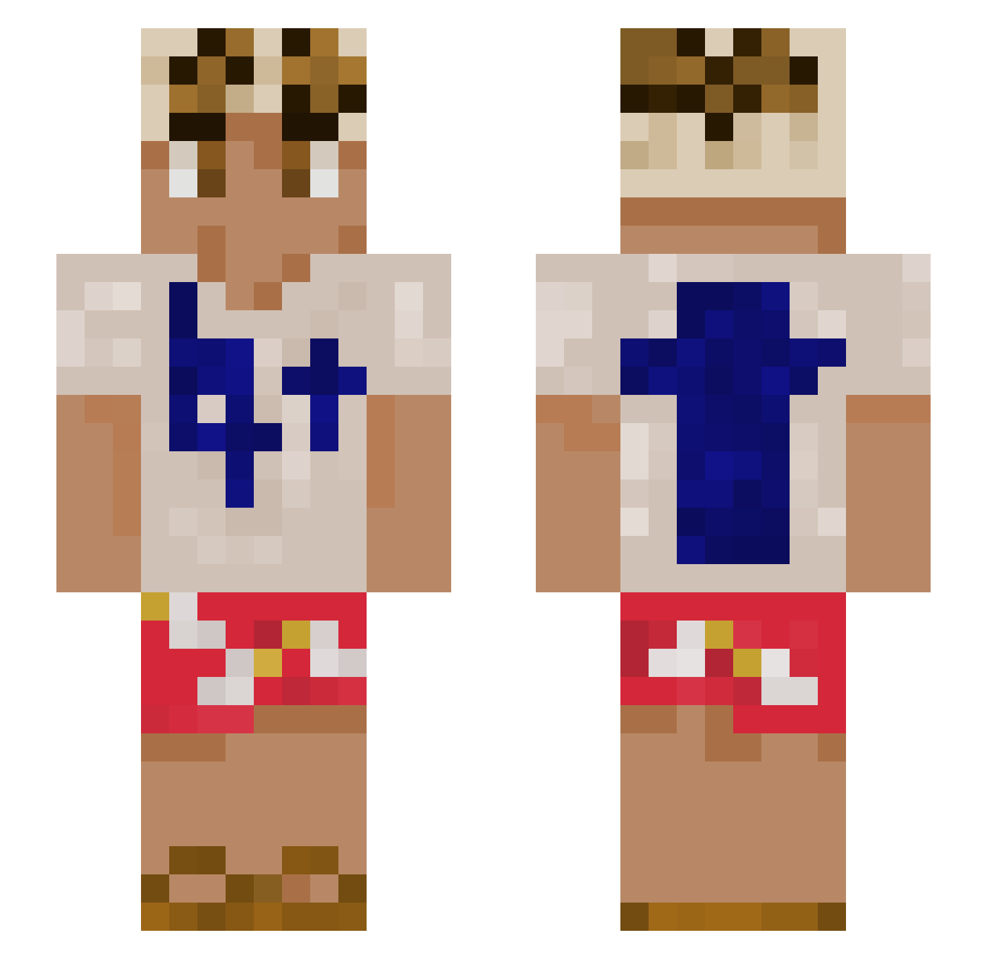 Encharm Minecraft skin, front and back view