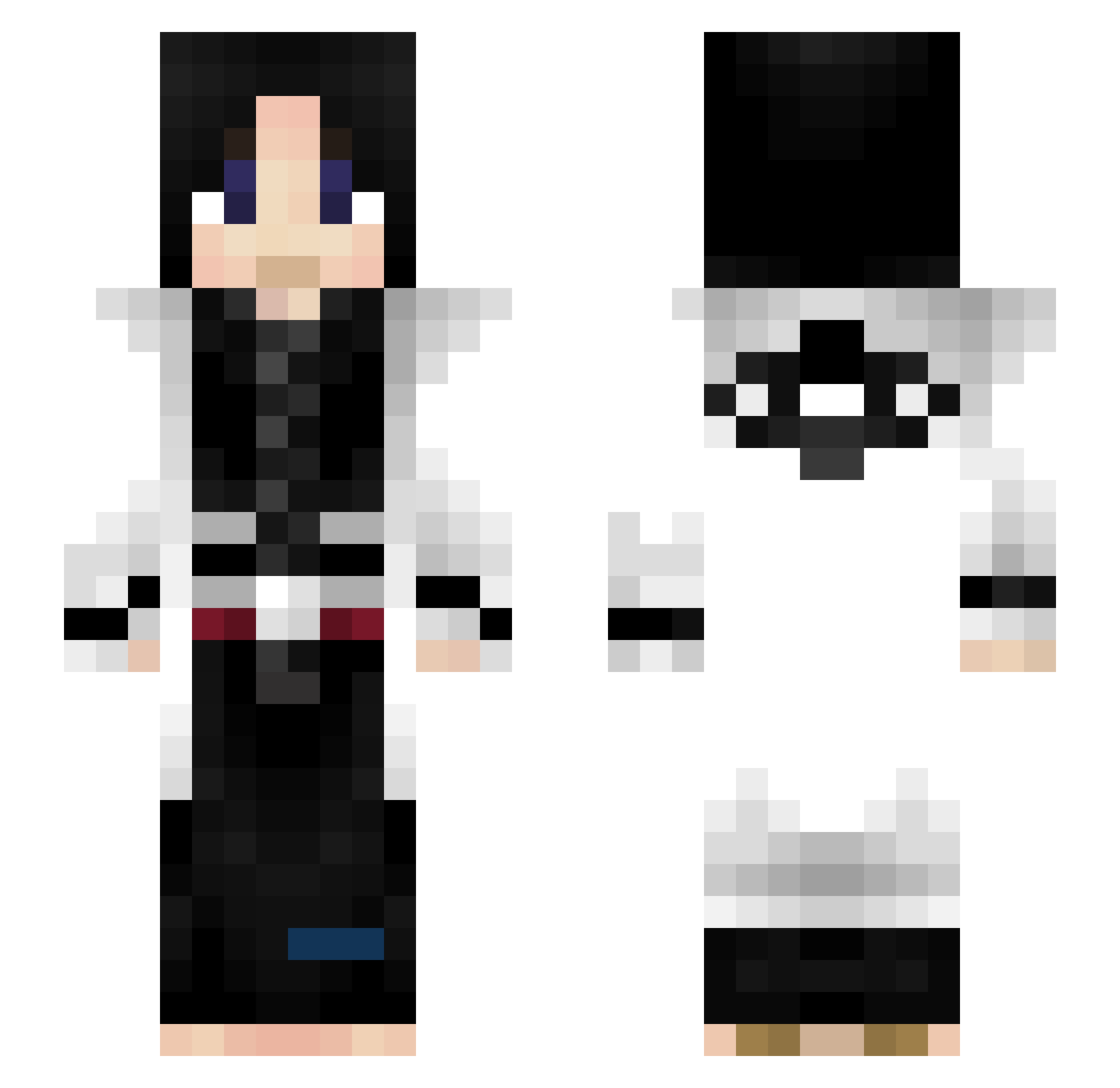 Hunkish Minecraft skin, front and back view