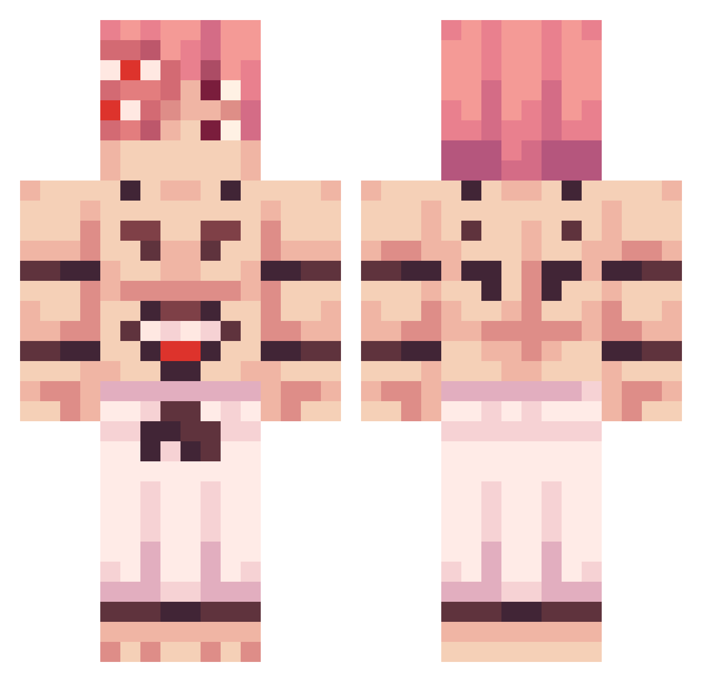 JxP_ Minecraft skin, front and back view