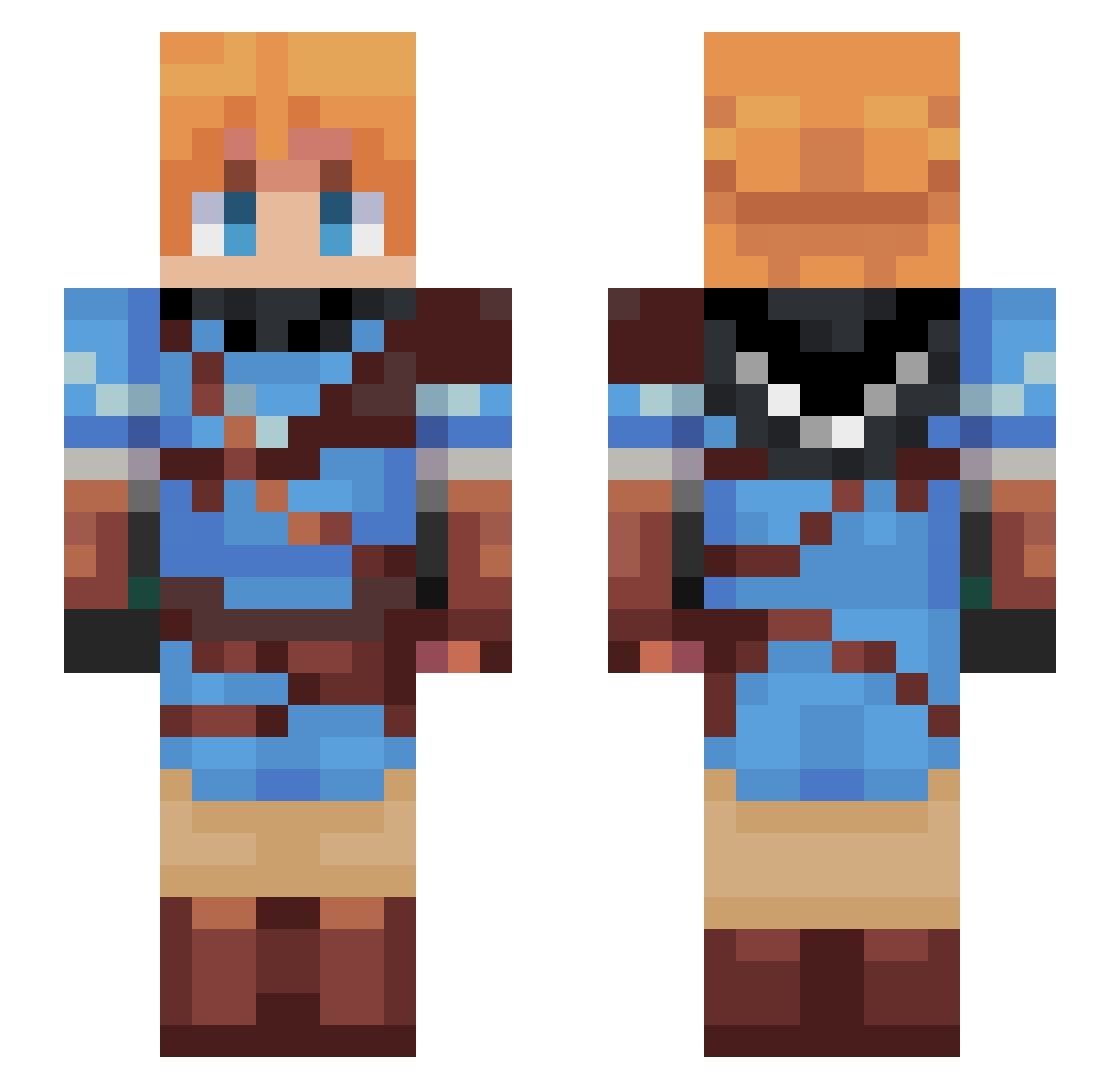 Chuly95 Minecraft skin, front and back view