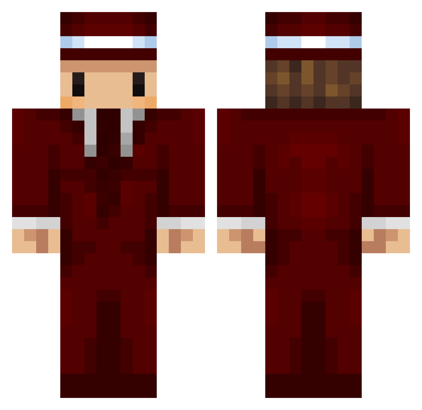 Aurtron Minecraft skin, front and back view