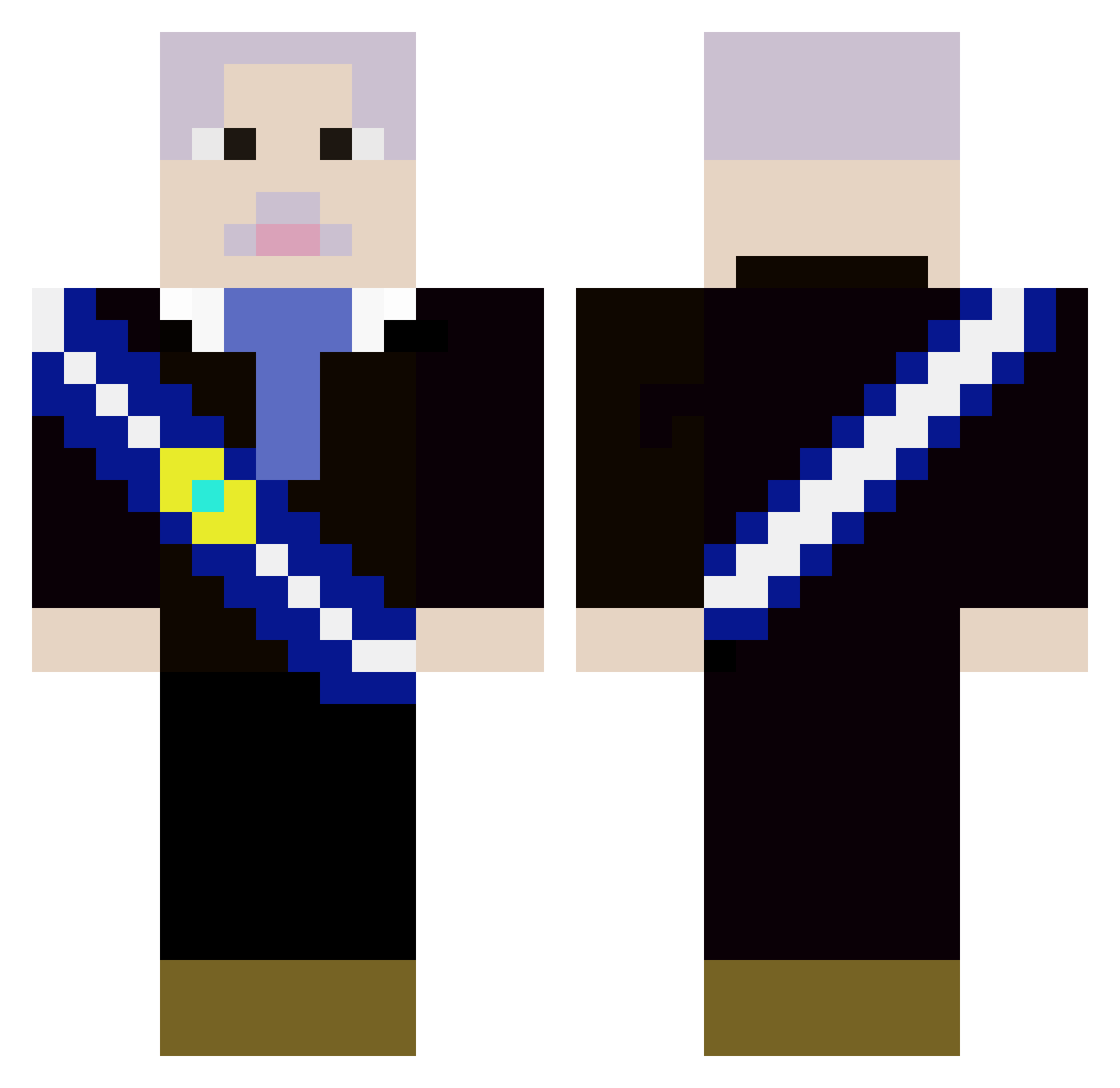 qzSAND Minecraft skin, front and back view