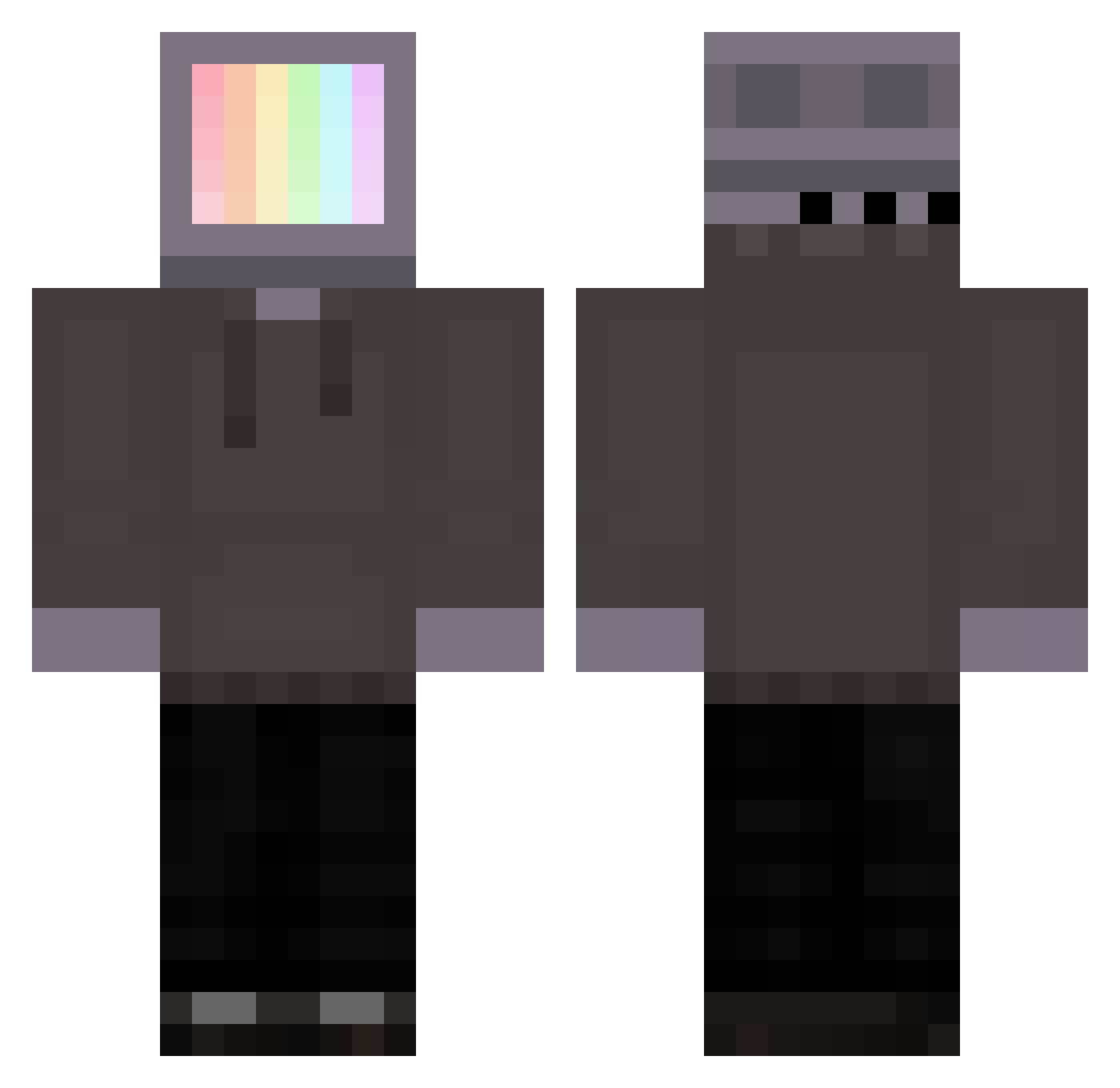 juggem Minecraft skin, front and back view