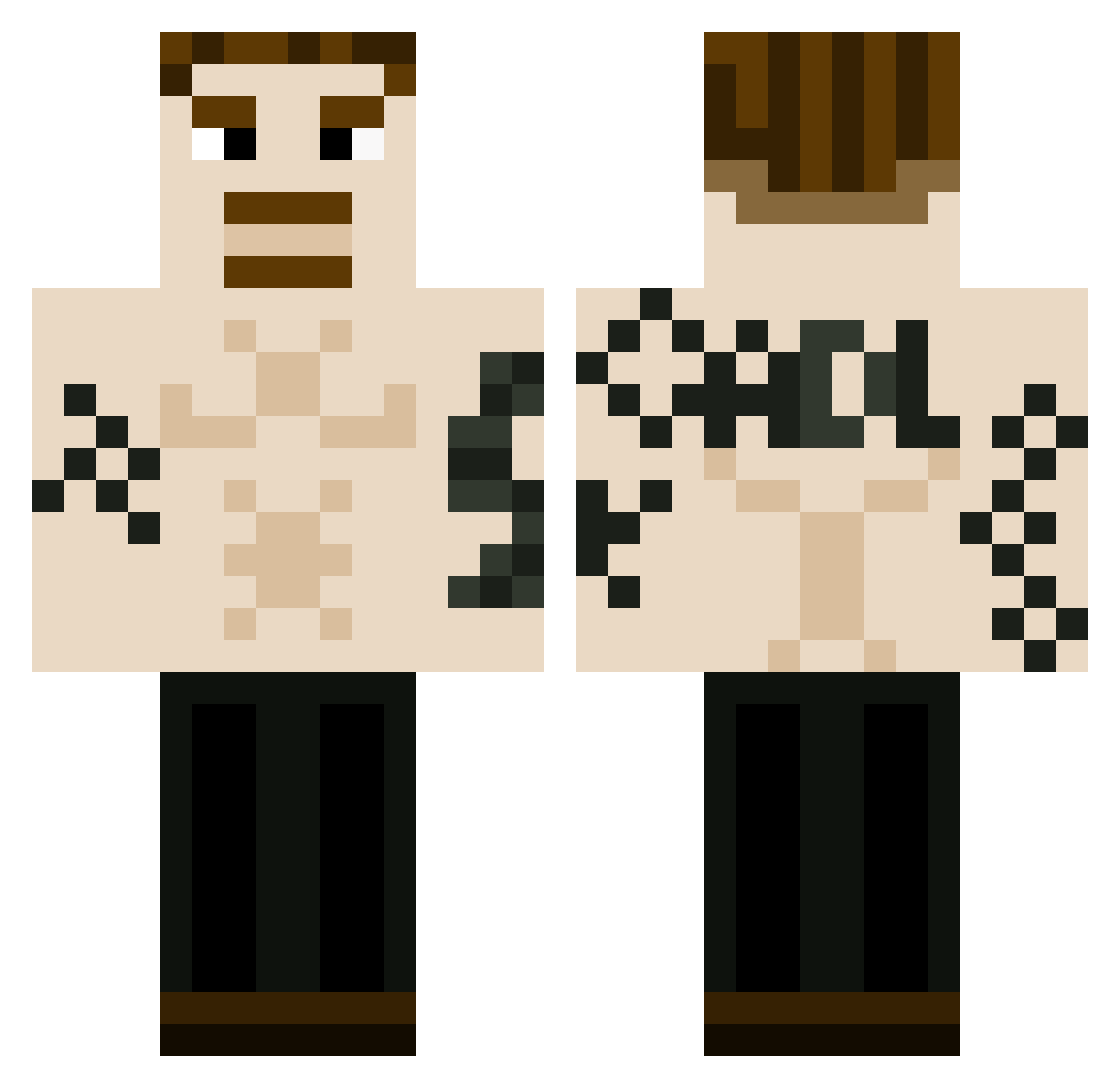 TATVERD8 Minecraft skin, front and back view
