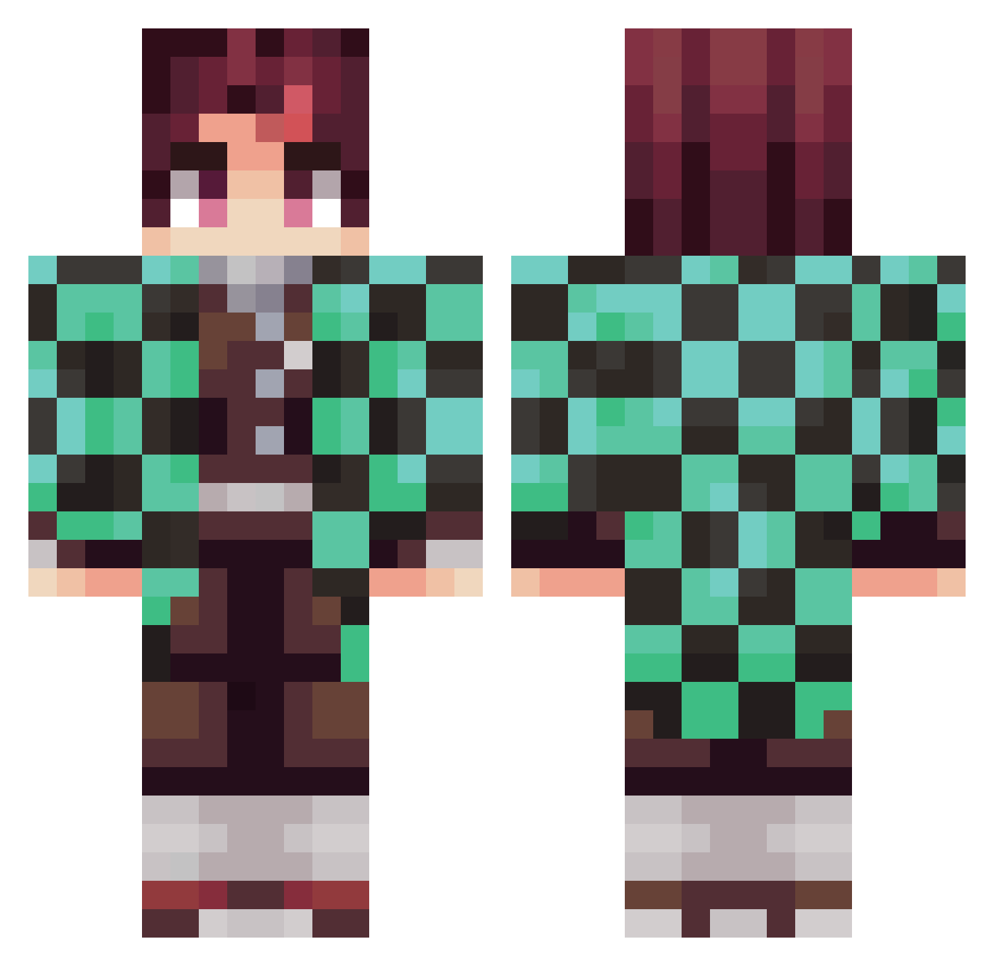 HHHWan_ruiZZZ Minecraft skin, front and back view