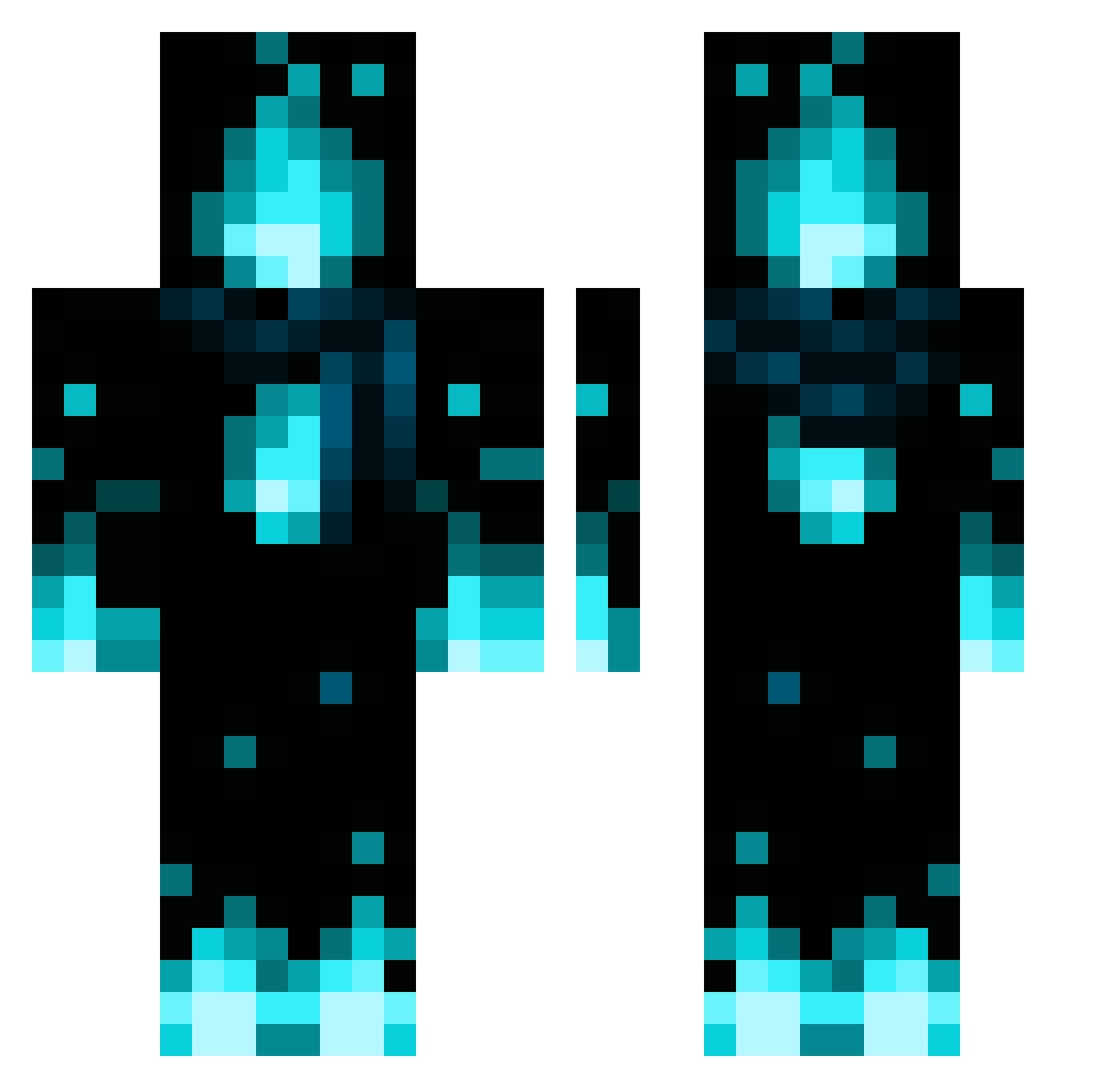 MoroGames Minecraft skin, front and back view
