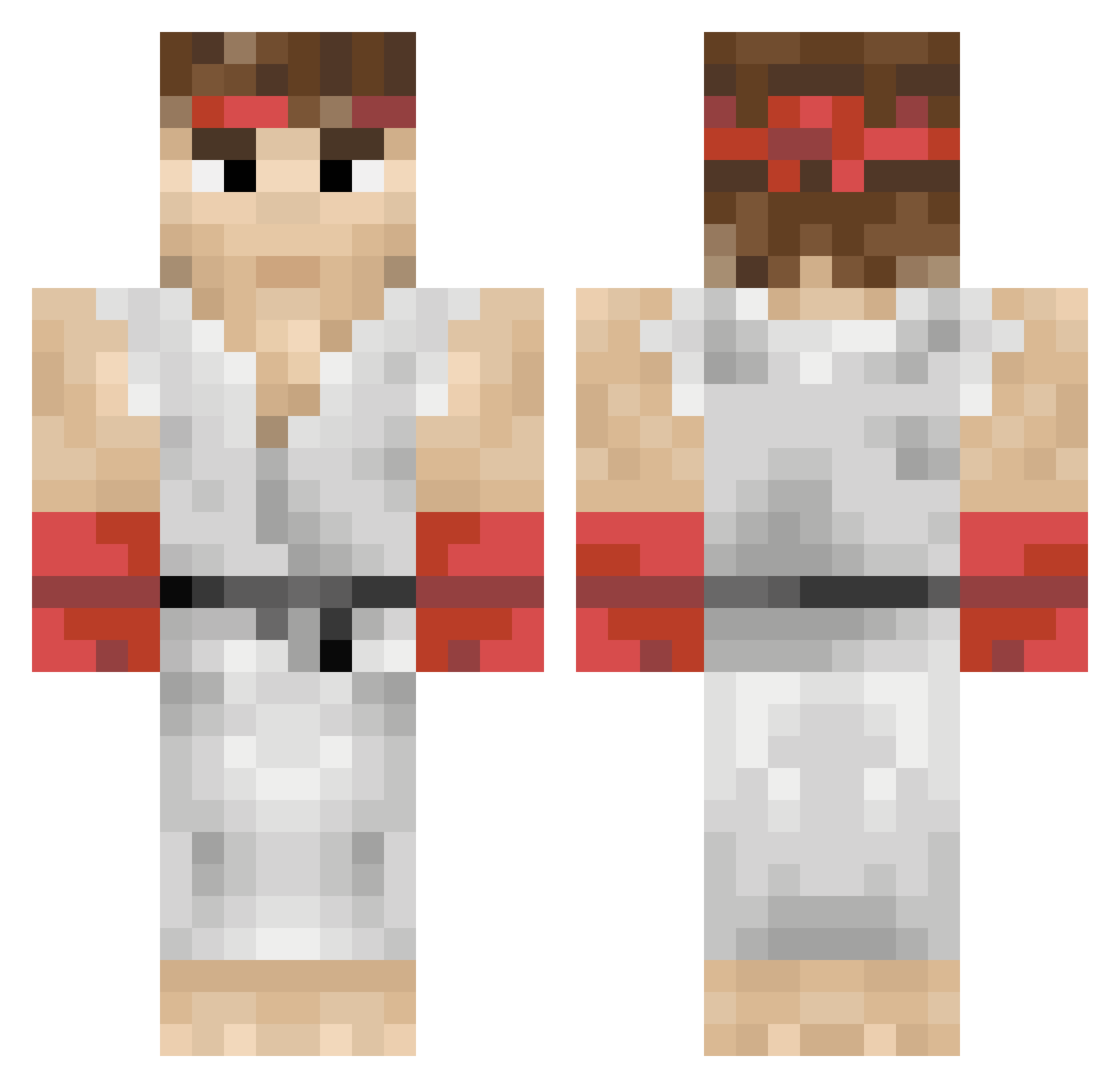 Perculsion Minecraft skin, front and back view