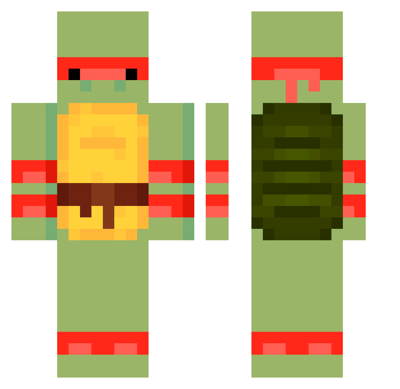 LettuceII Minecraft skin, front and back view