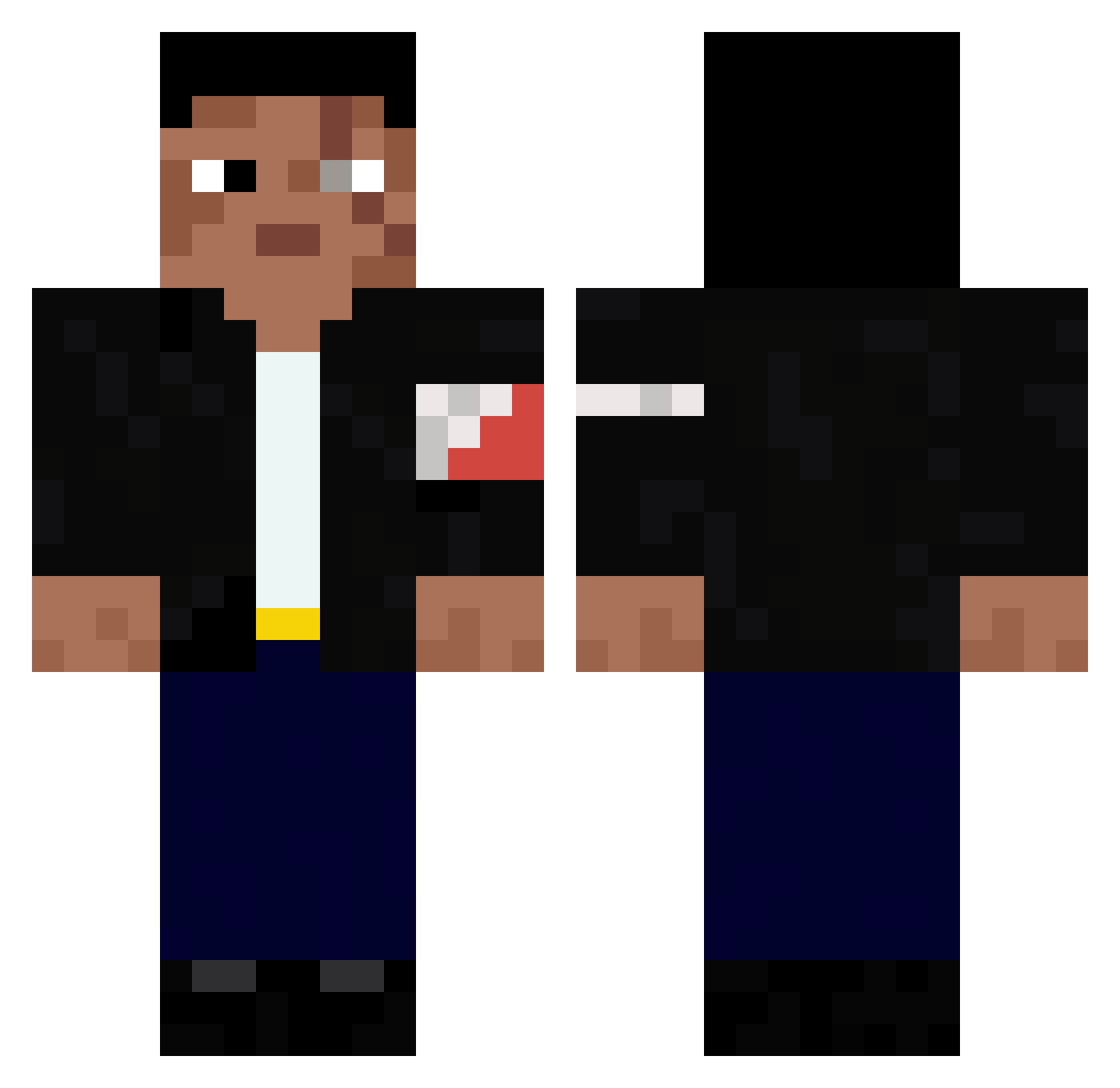 Dazzeling Minecraft skin, front and back view
