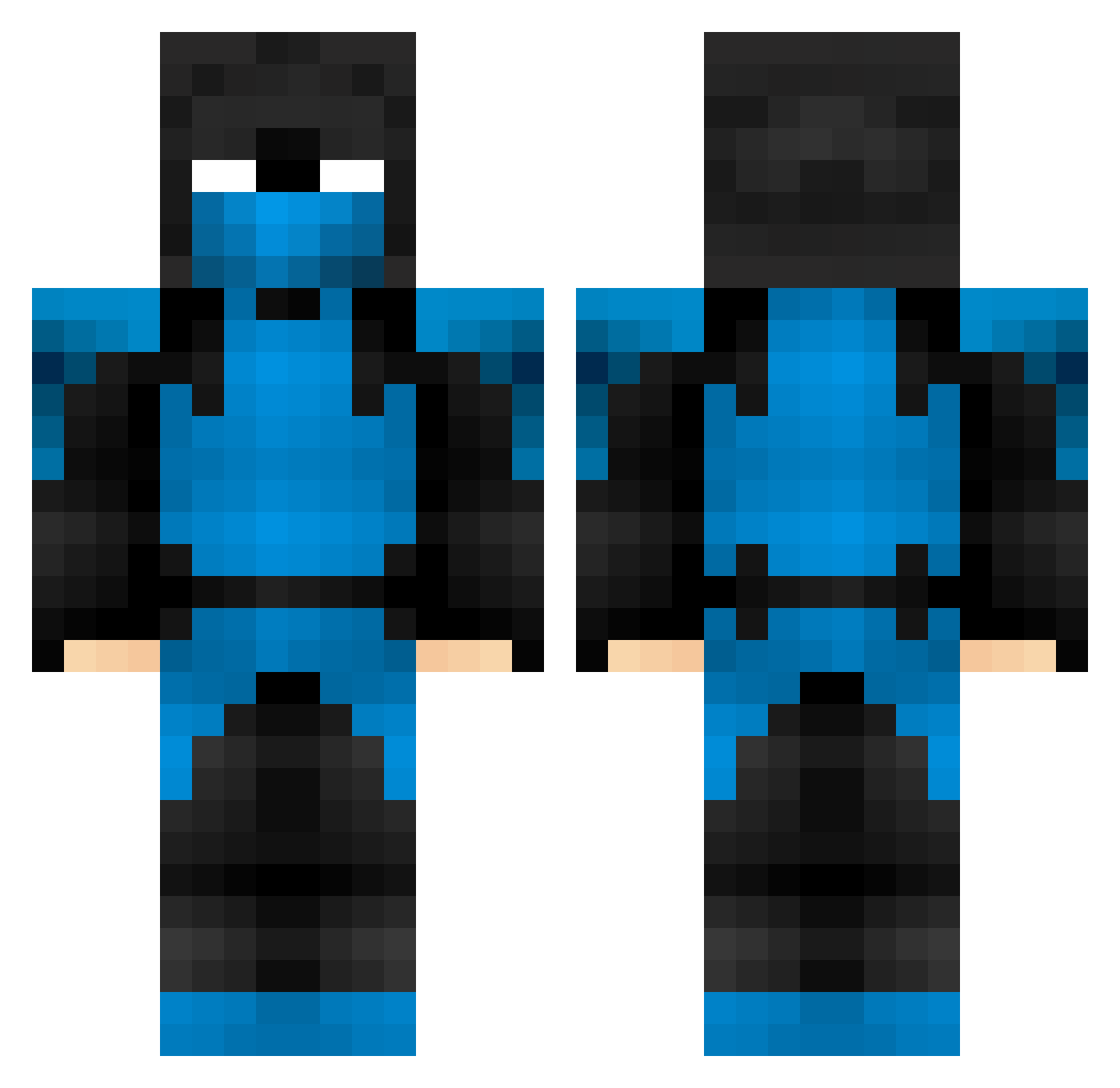 _Sweat_ Minecraft skin, front and back view