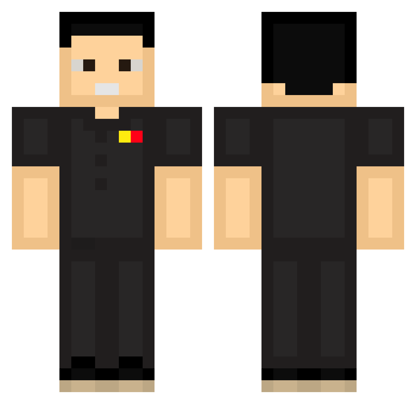 olivier19 Minecraft skin, front and back view