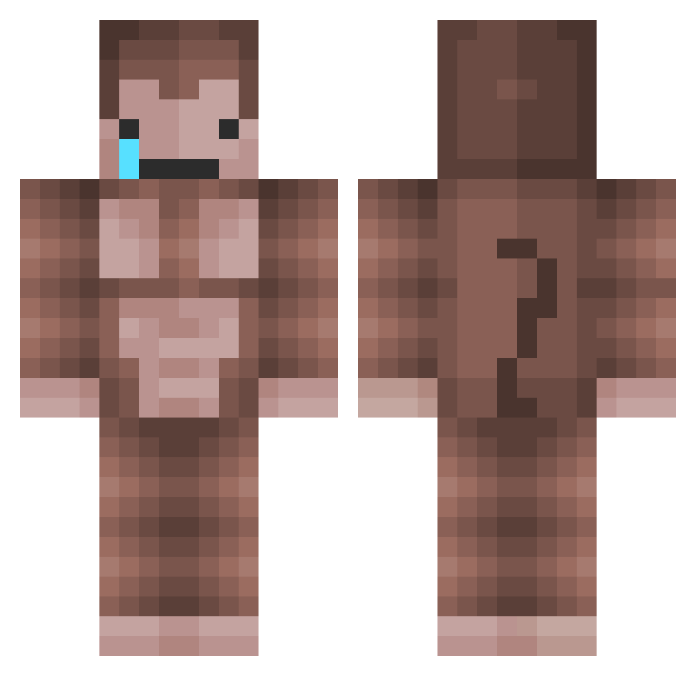 gamedoljin Minecraft skin, front and back view