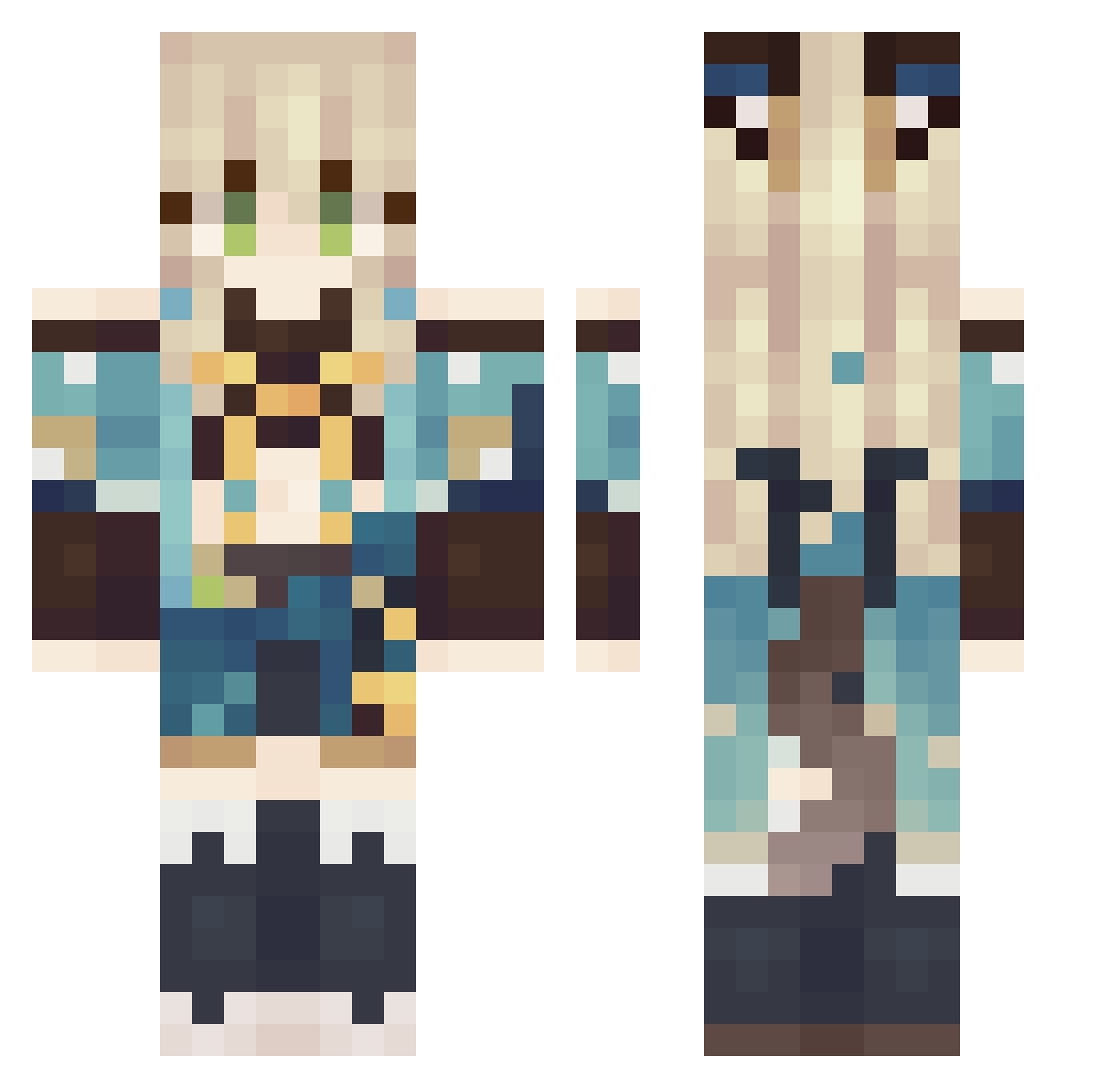 UncUncUnc Minecraft skin, front and back view