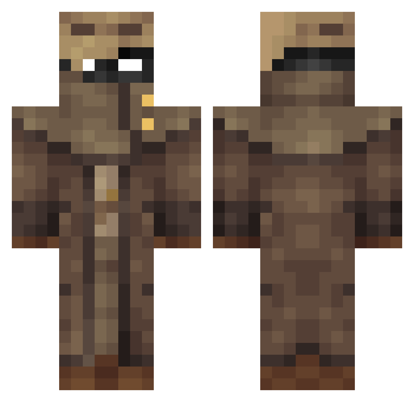 FrancisLaSaucis Minecraft skin, front and back view