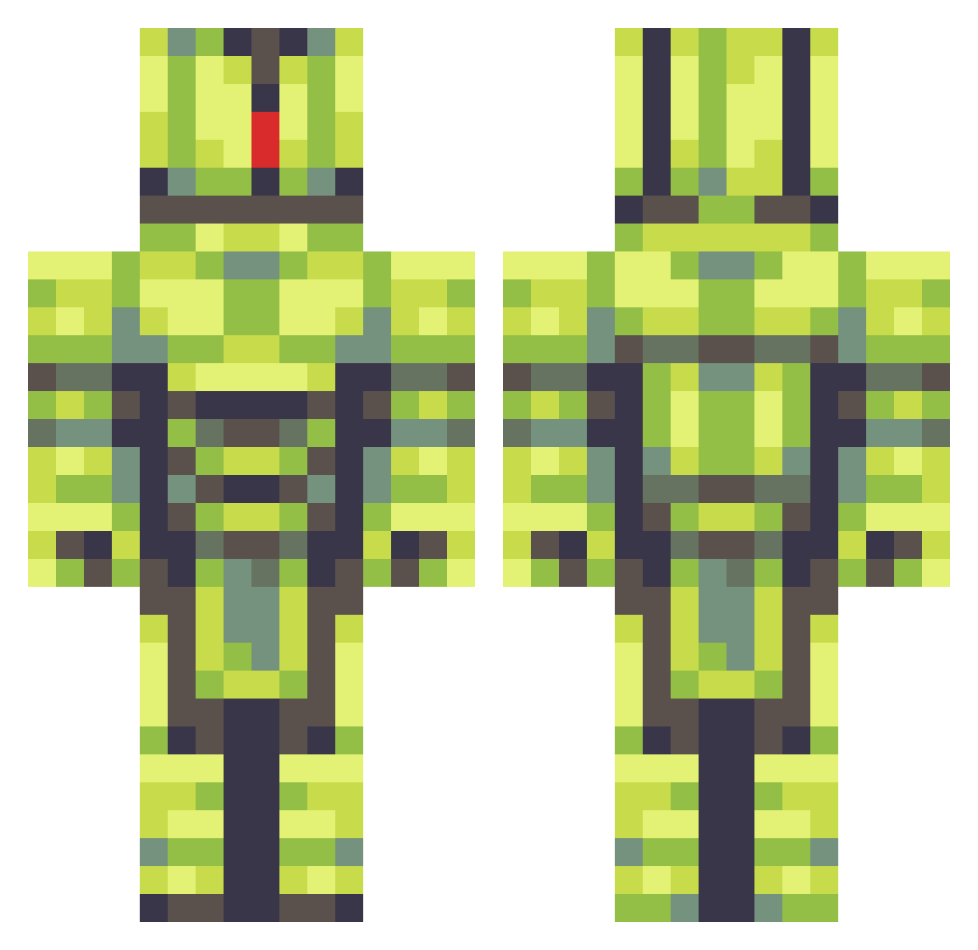 felxl Minecraft skin, front and back view
