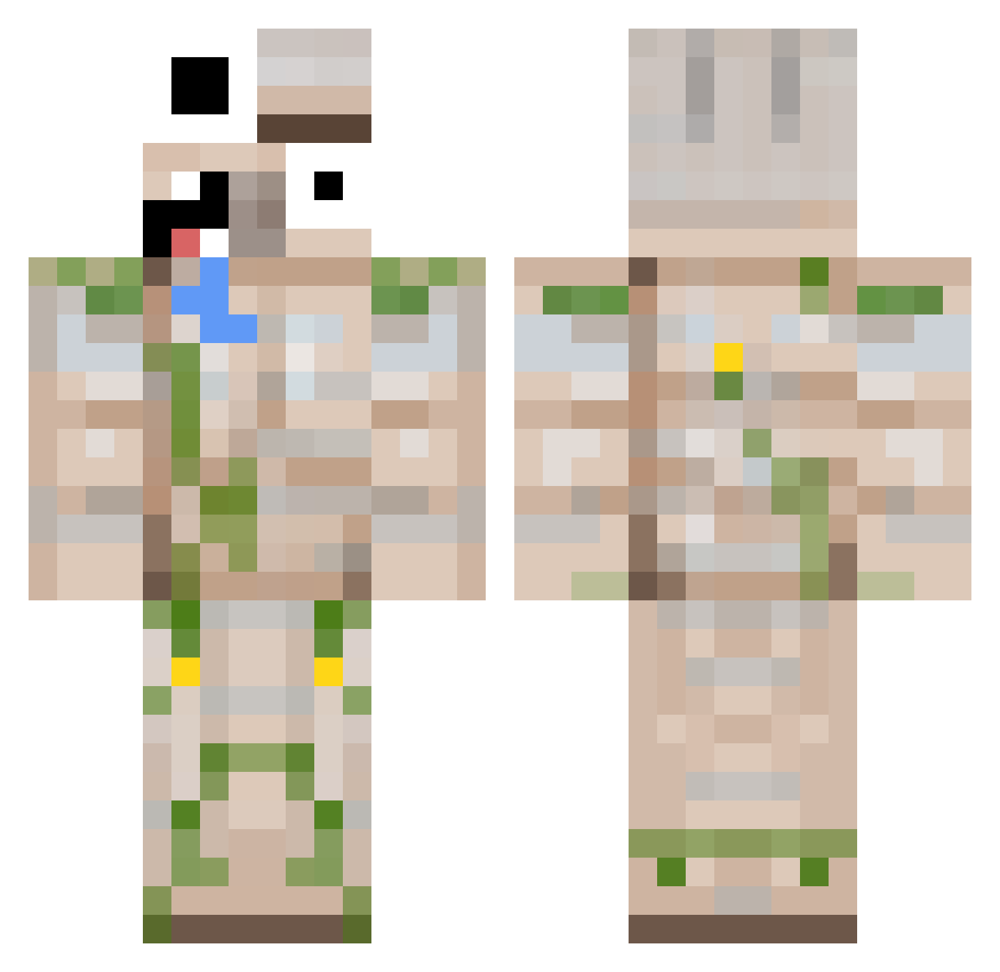 DieBrezelHD Minecraft skin, front and back view