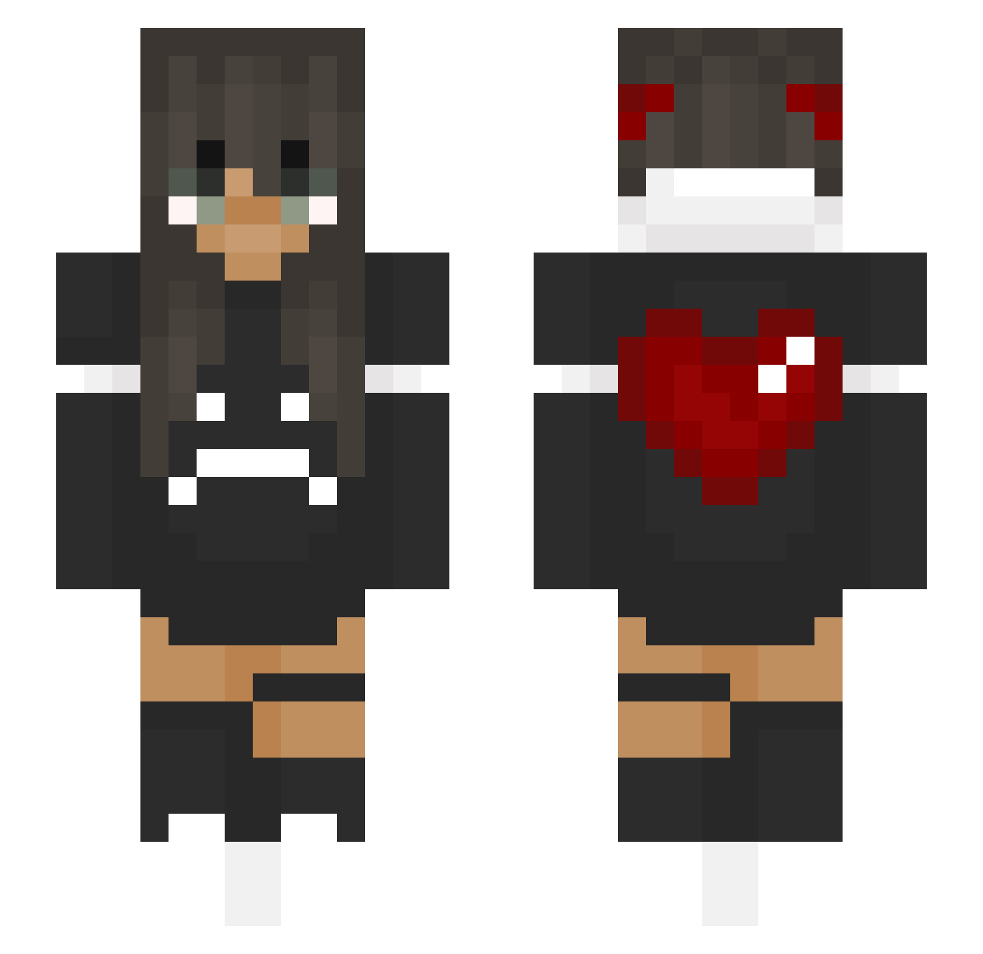 xSadGirl Minecraft skin, front and back view