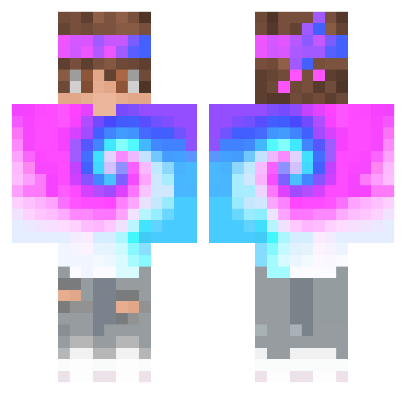 Hoim8 Minecraft skin, front and back view