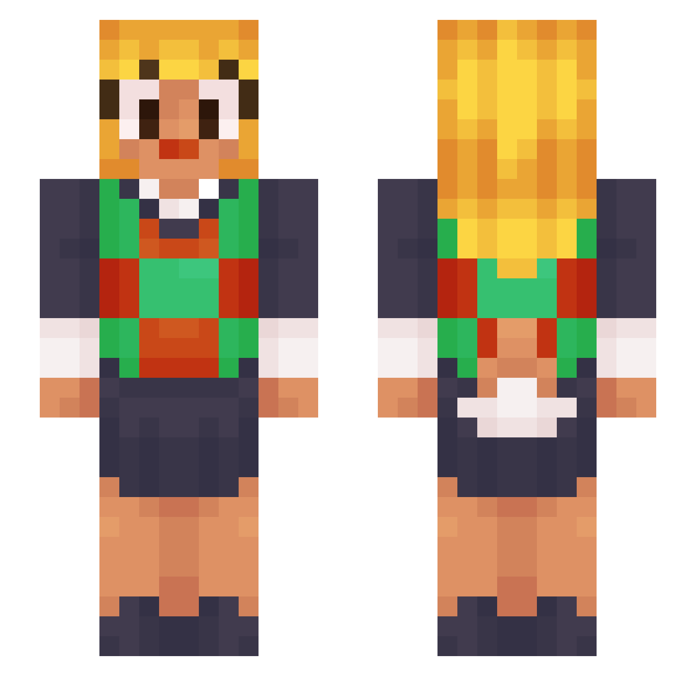 IMightBePyro Minecraft skin, front and back view
