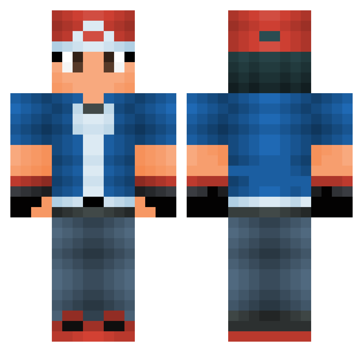 Lukkz_Maverick Minecraft skin, front and back view