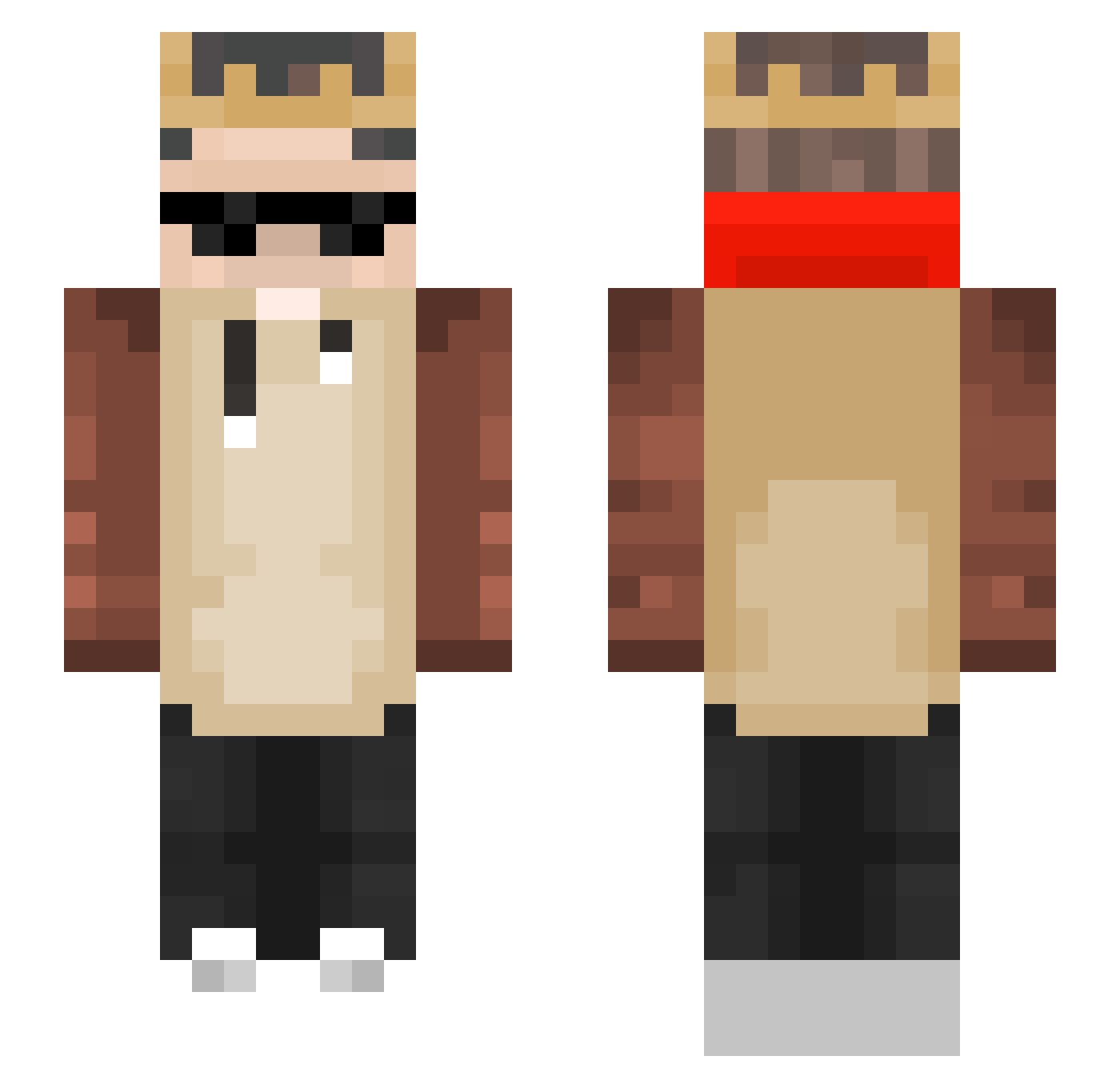 Dobz Minecraft skin, front and back view