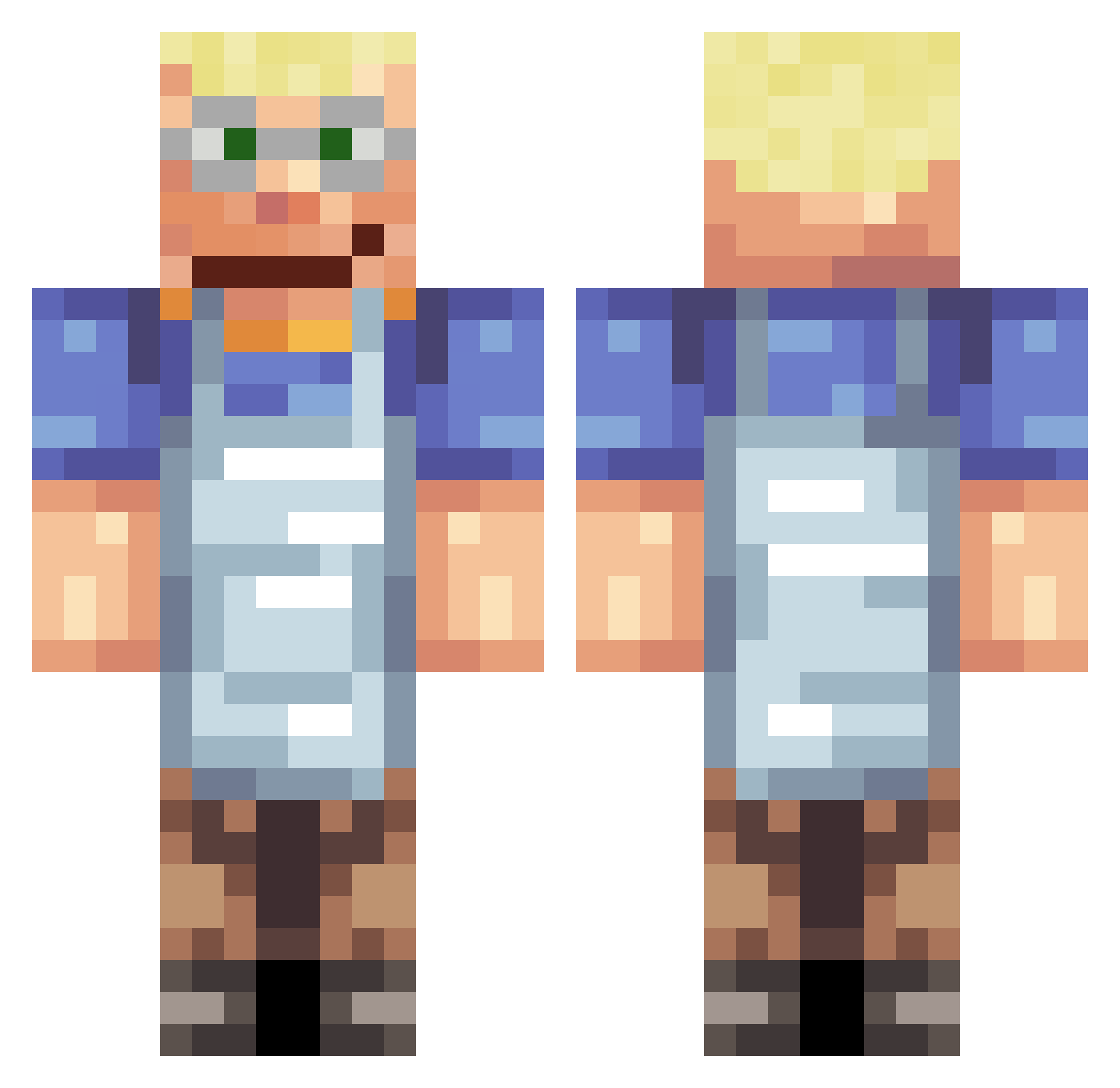 hjallepalle Minecraft skin, front and back view