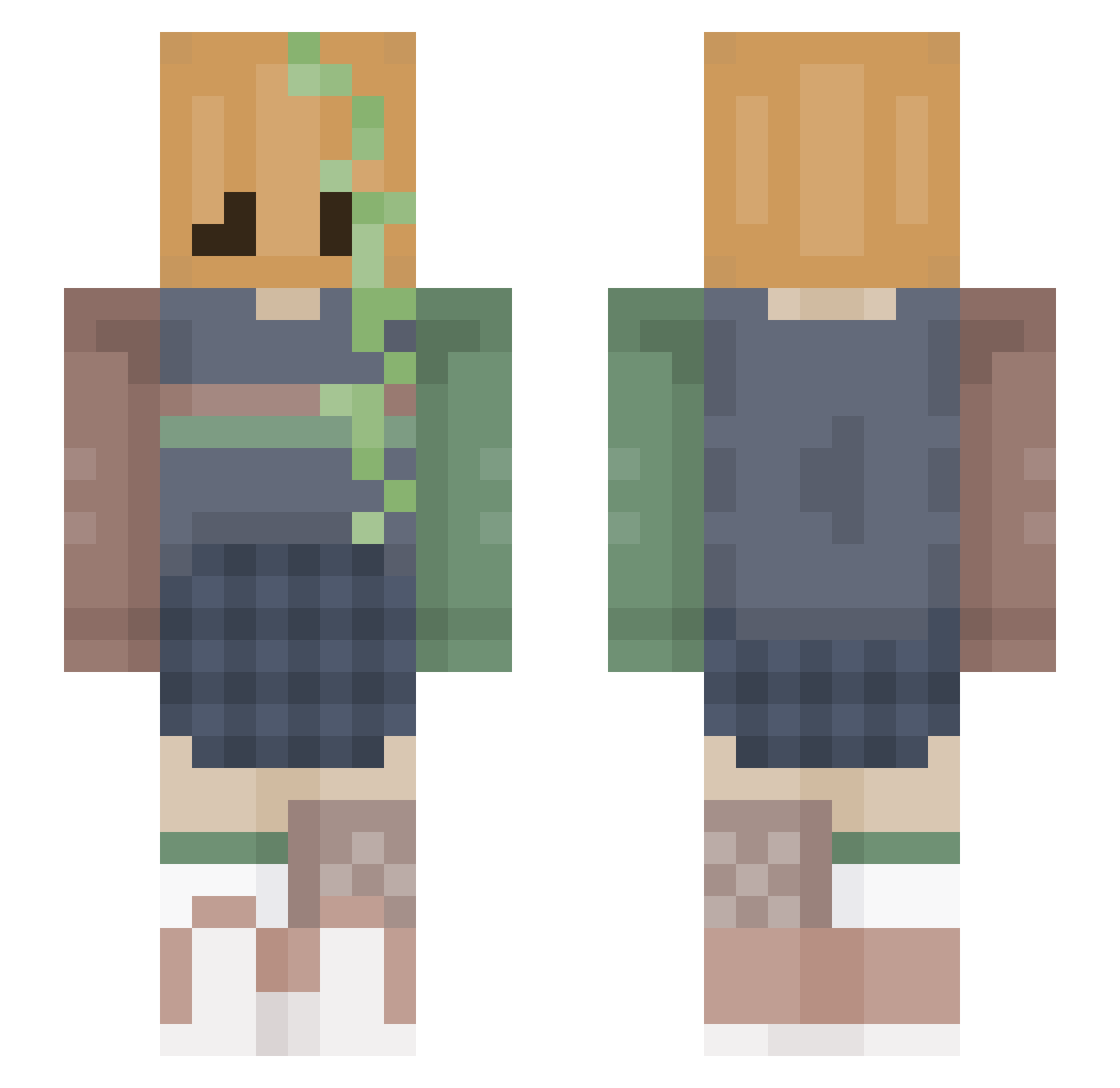 ninjabop Minecraft skin, front and back view