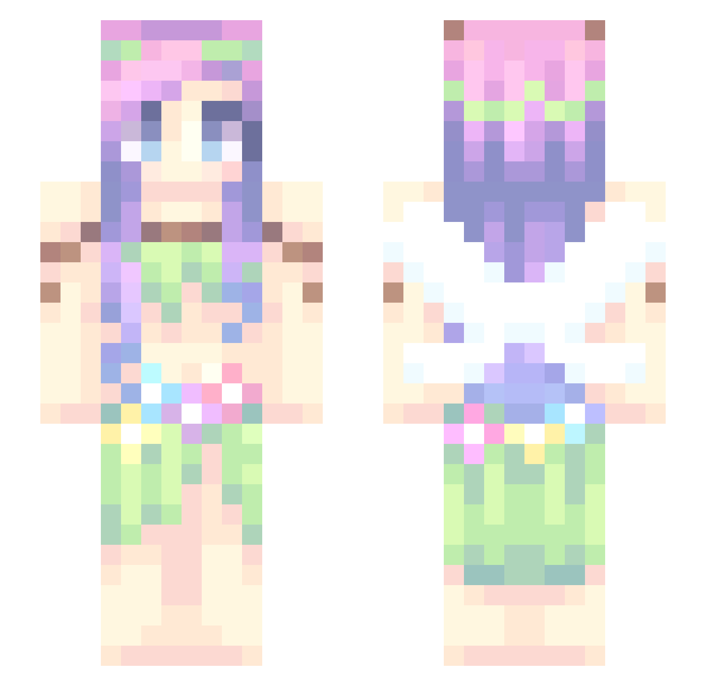 NovaKT Minecraft skin, front and back view