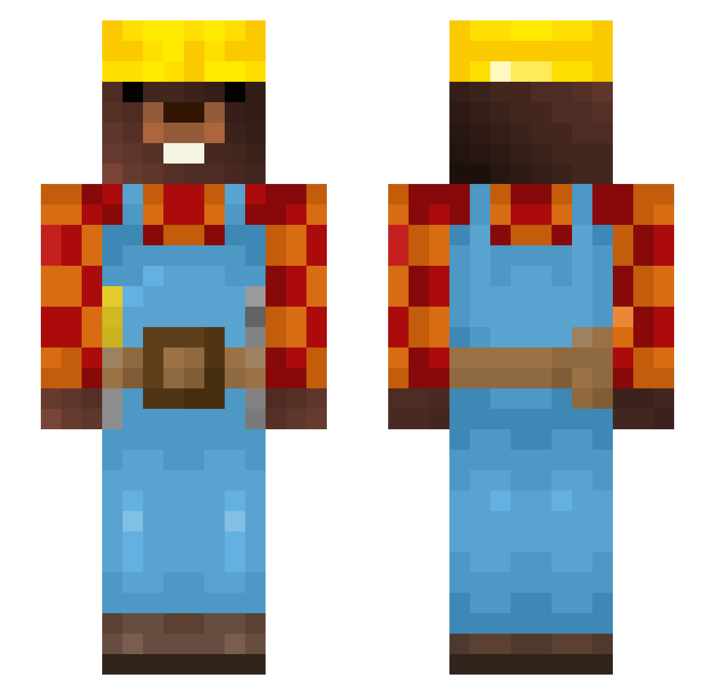 YoungYapstar Minecraft skin, front and back view