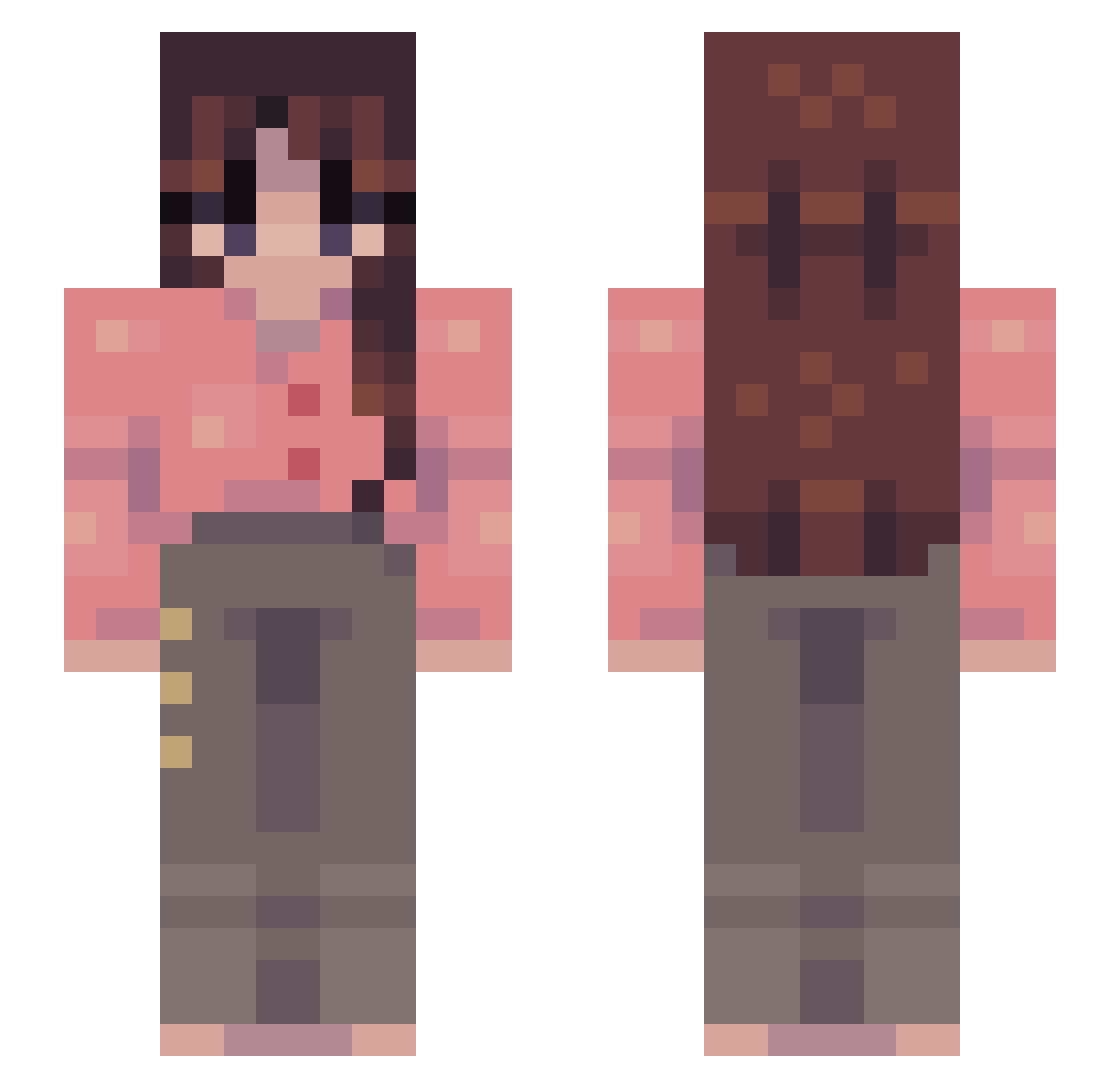 toadfeed Minecraft skin, front and back view