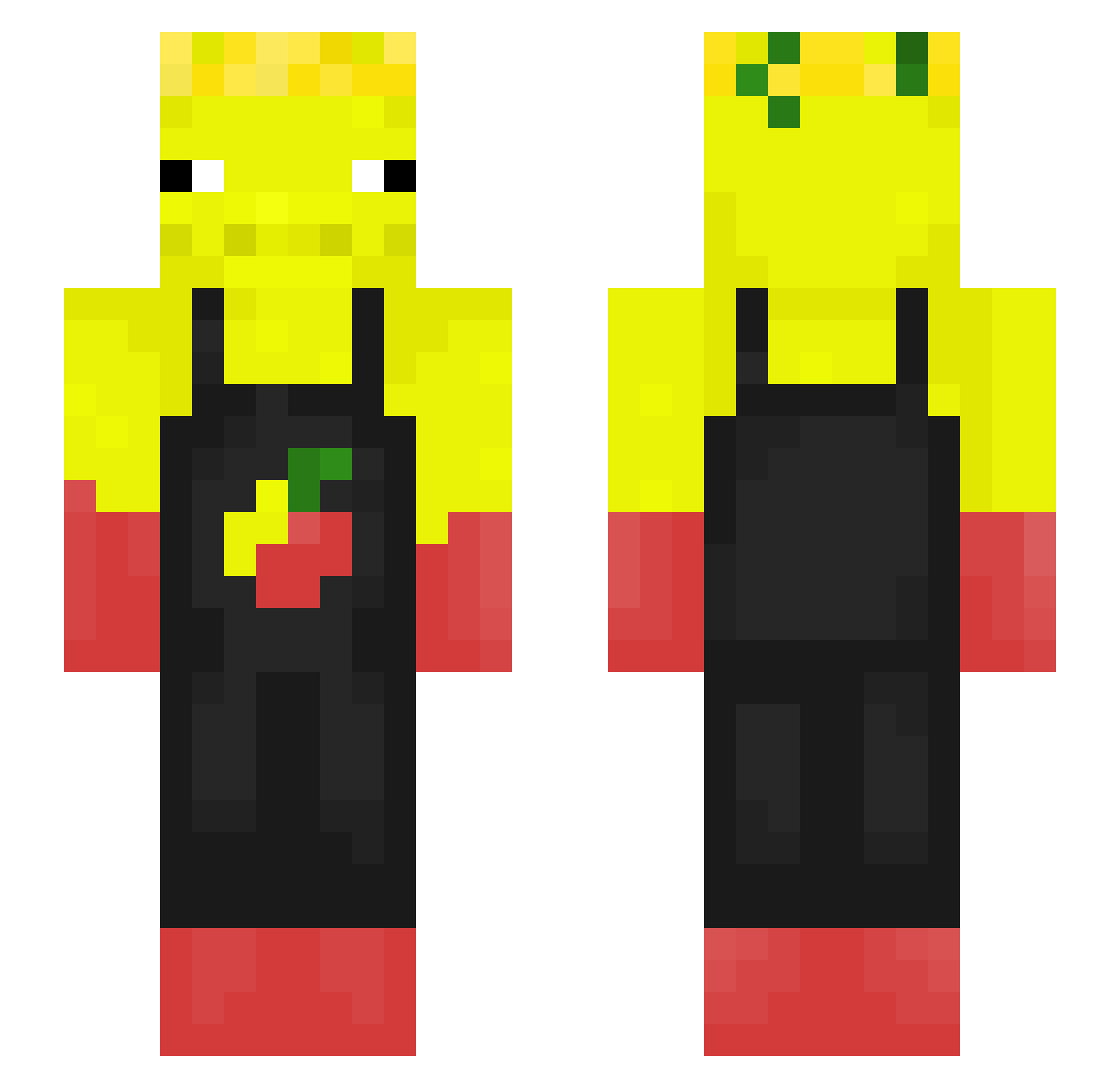 Vegaann Minecraft skin, front and back view