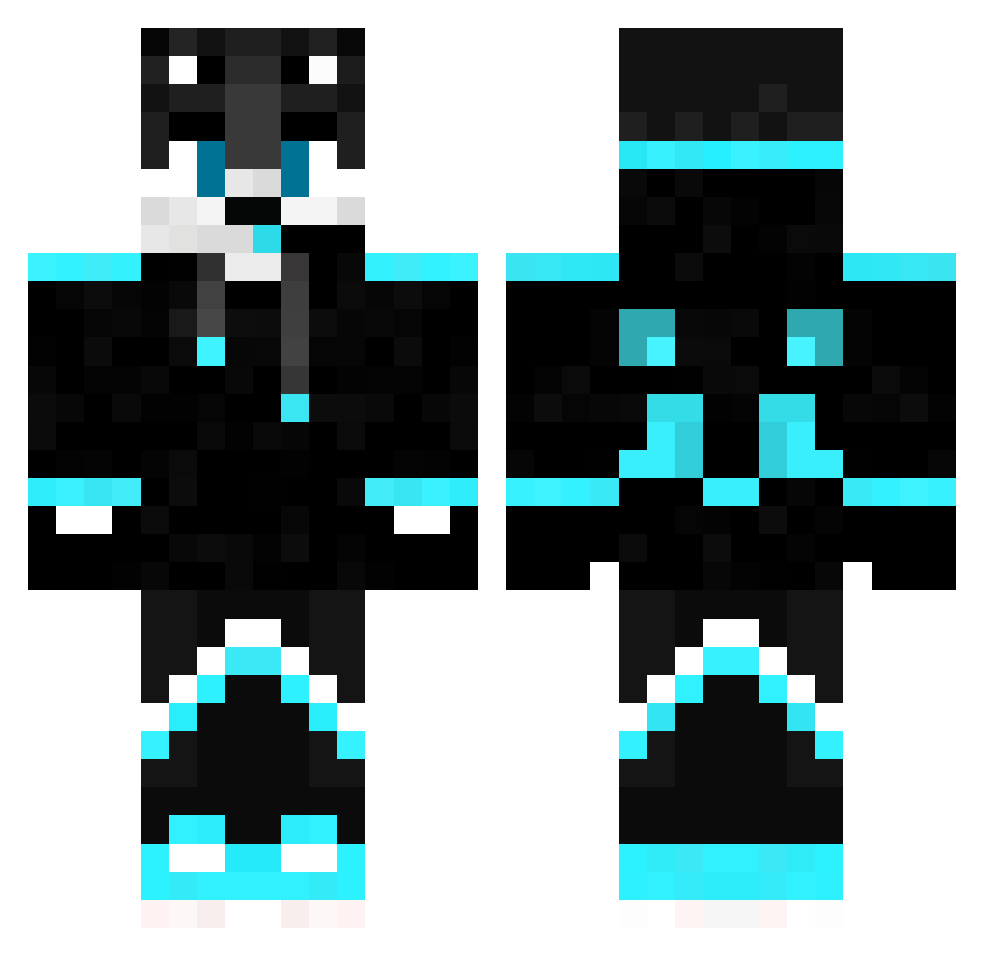 DuvzX Minecraft skin, front and back view