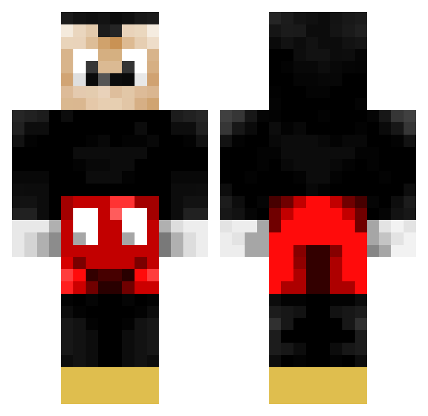 Happenings Minecraft skin, front and back view
