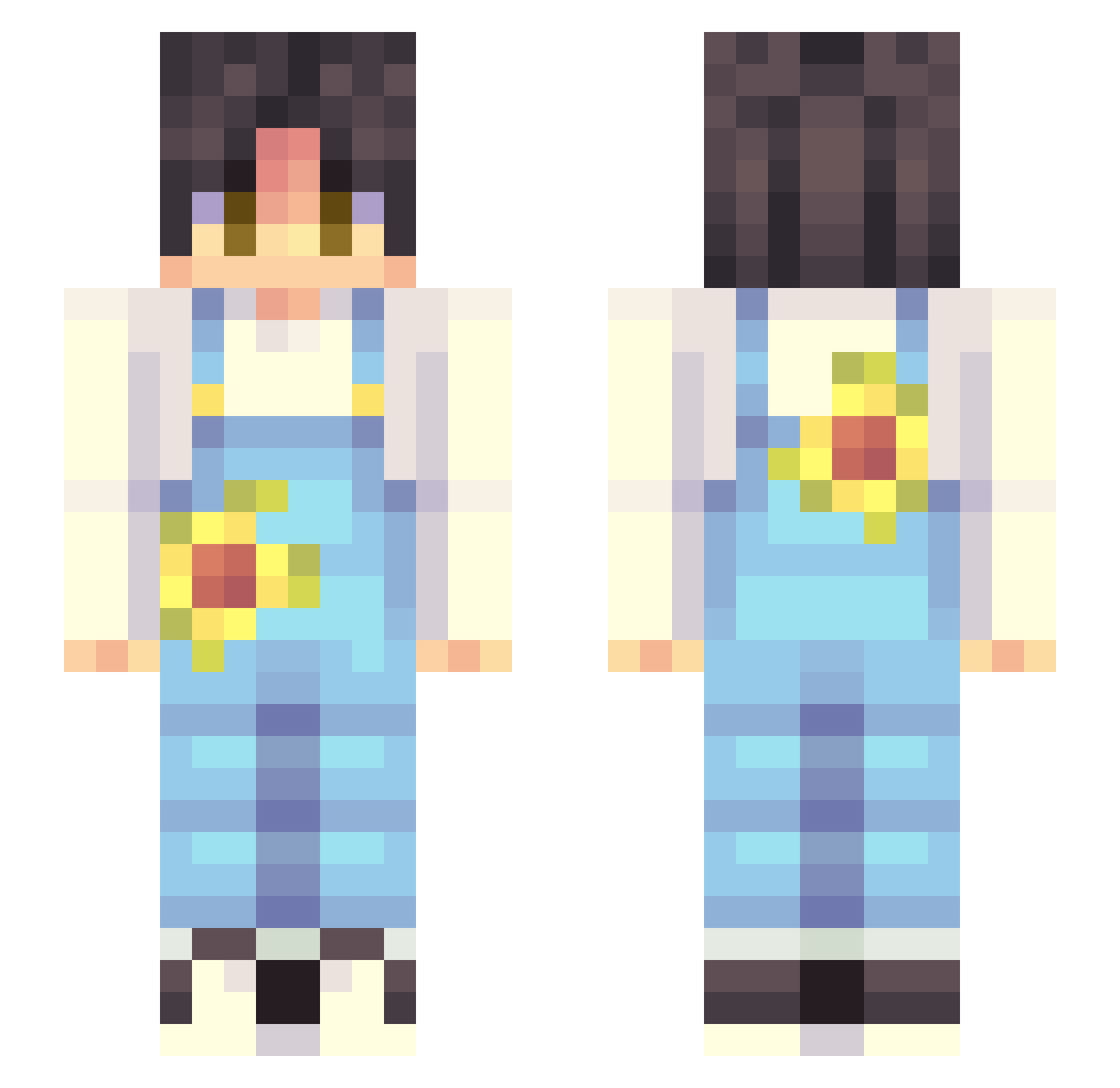 Lowys_ Minecraft skin, front and back view