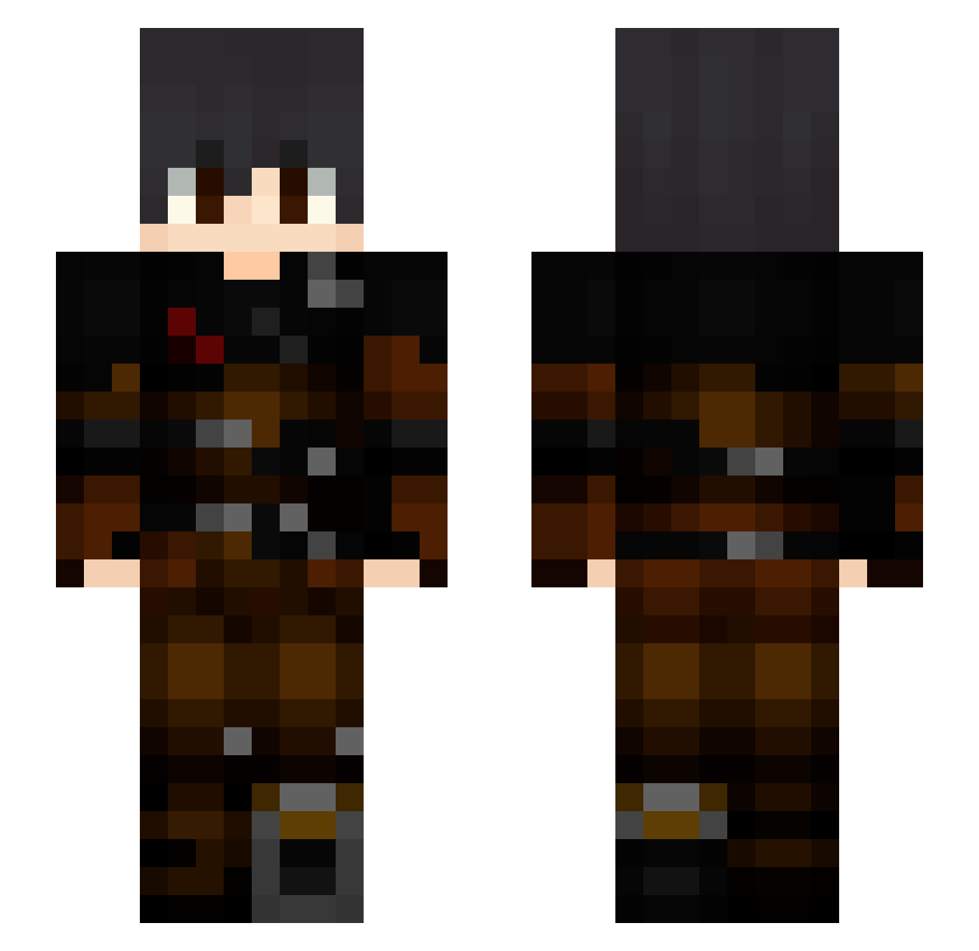 TheGreenRaptor Minecraft skin, front and back view