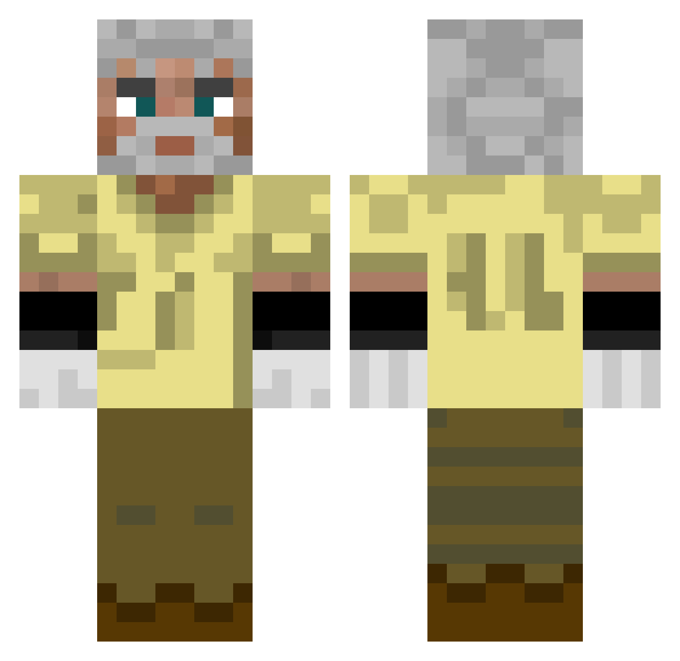 ImDetrixx Minecraft skin, front and back view