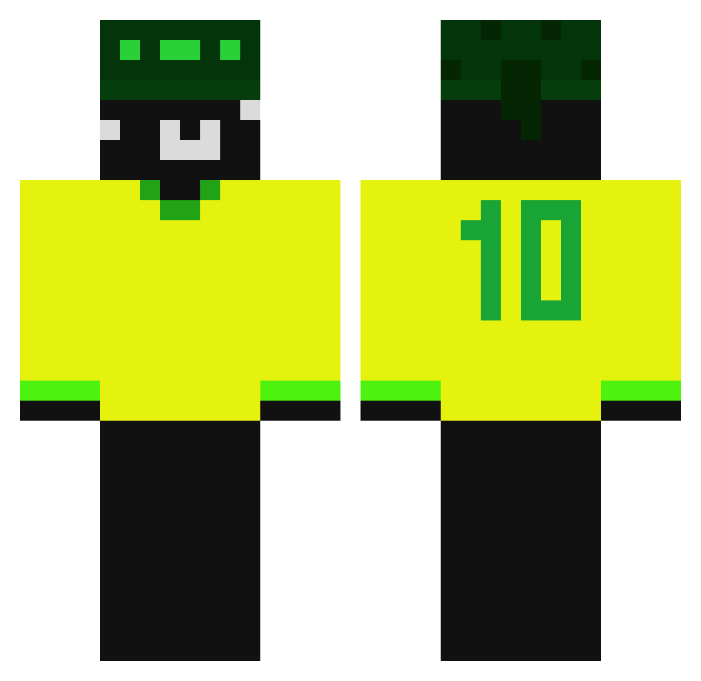 Cloud_core Minecraft skin, front and back view