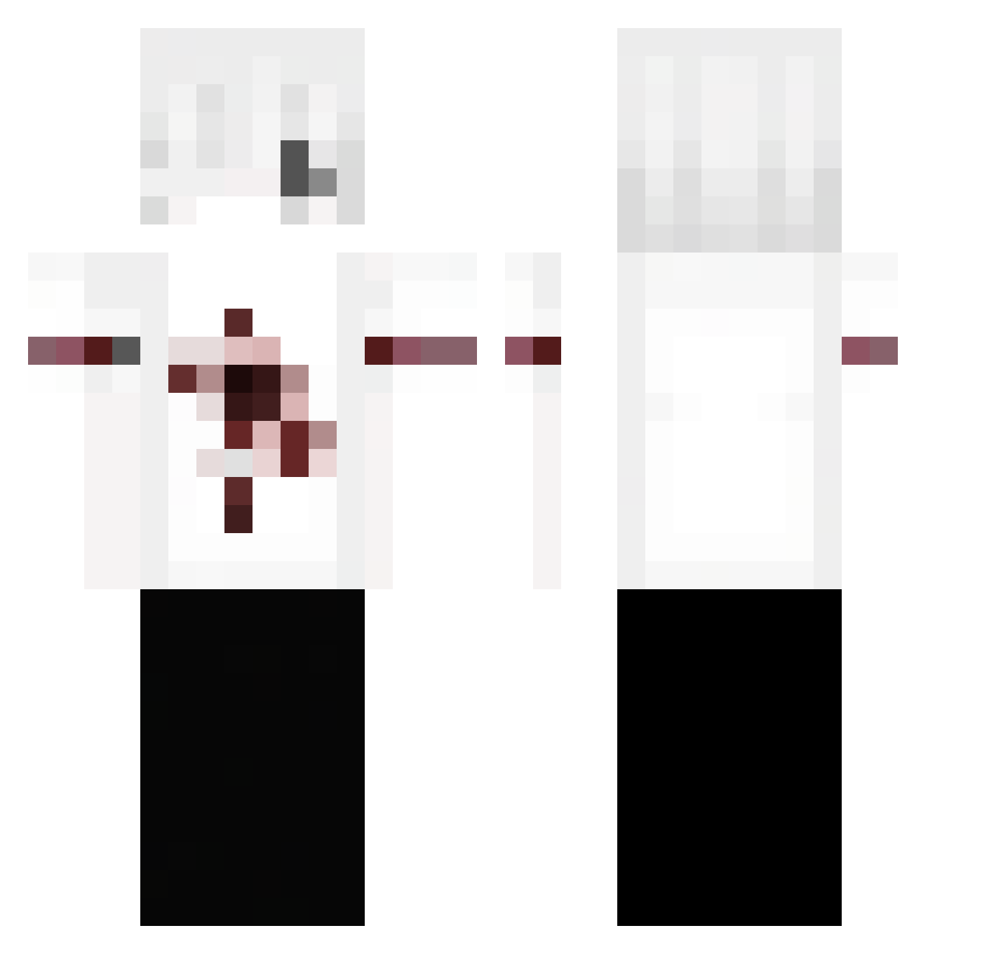 p8nic Minecraft skin, front and back view
