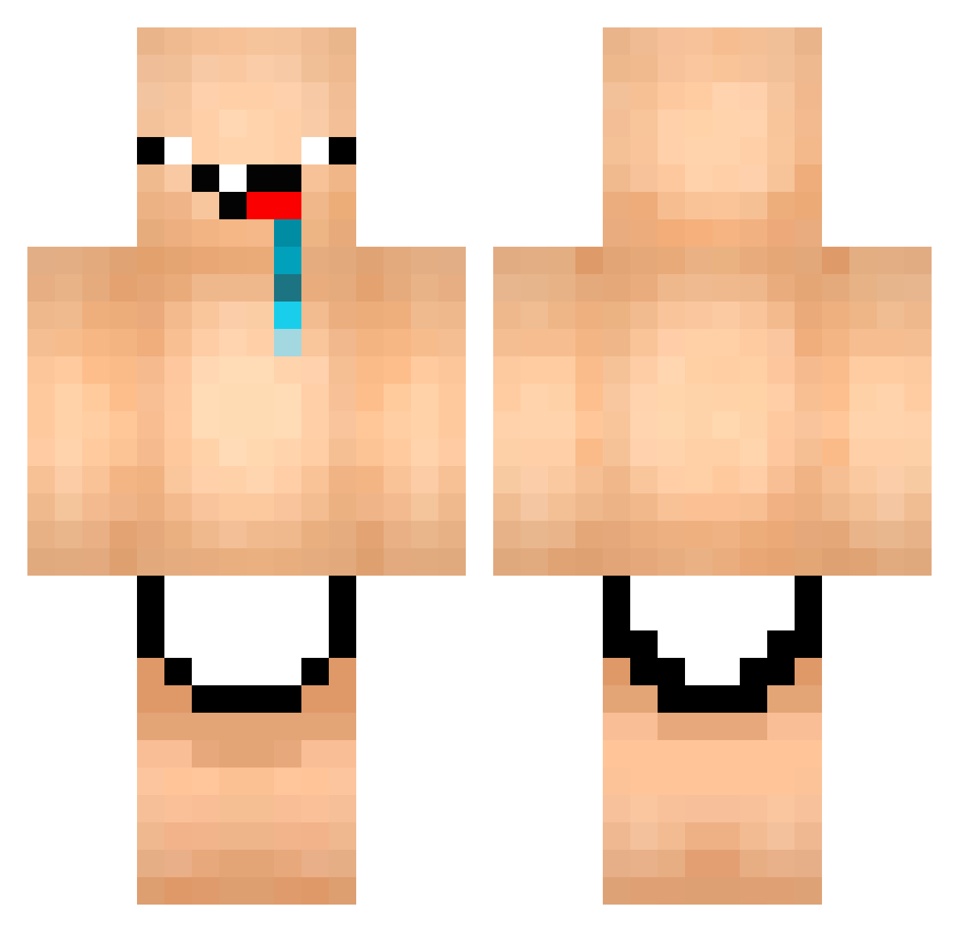 Mickallahouekbar Minecraft skin, front and back view