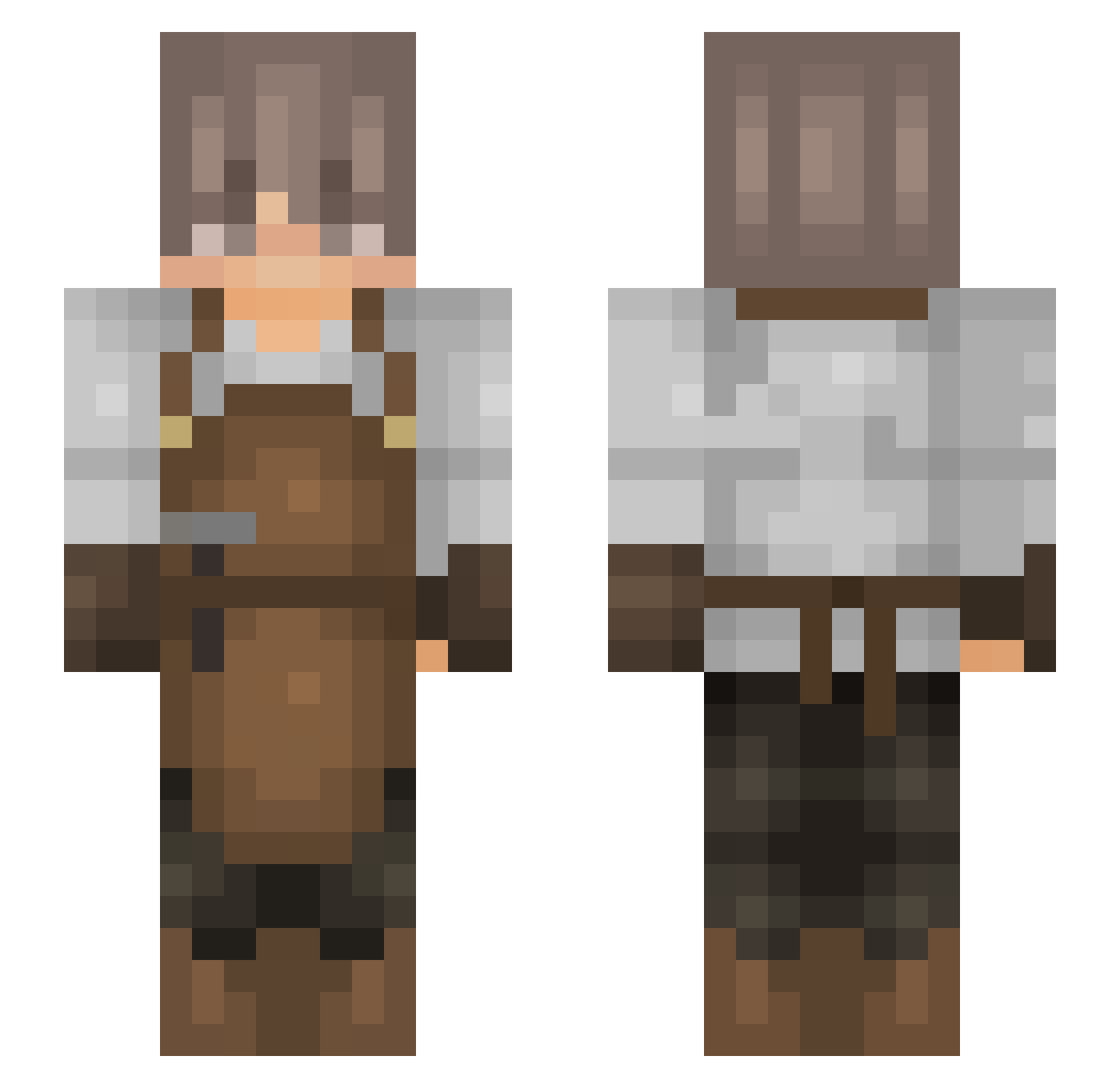 MrSmitety Minecraft skin, front and back view
