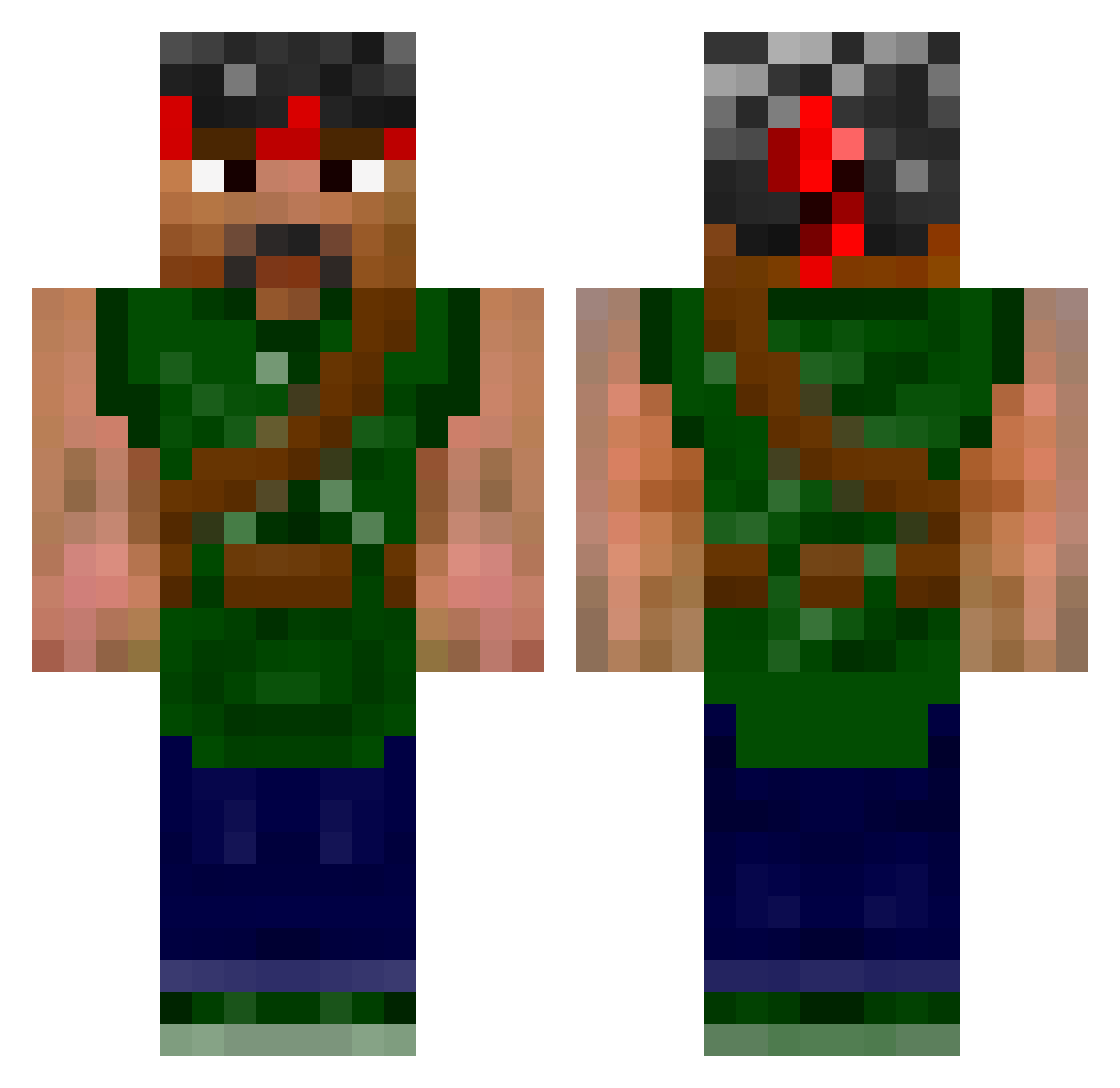 Wazhee Minecraft skin, front and back view