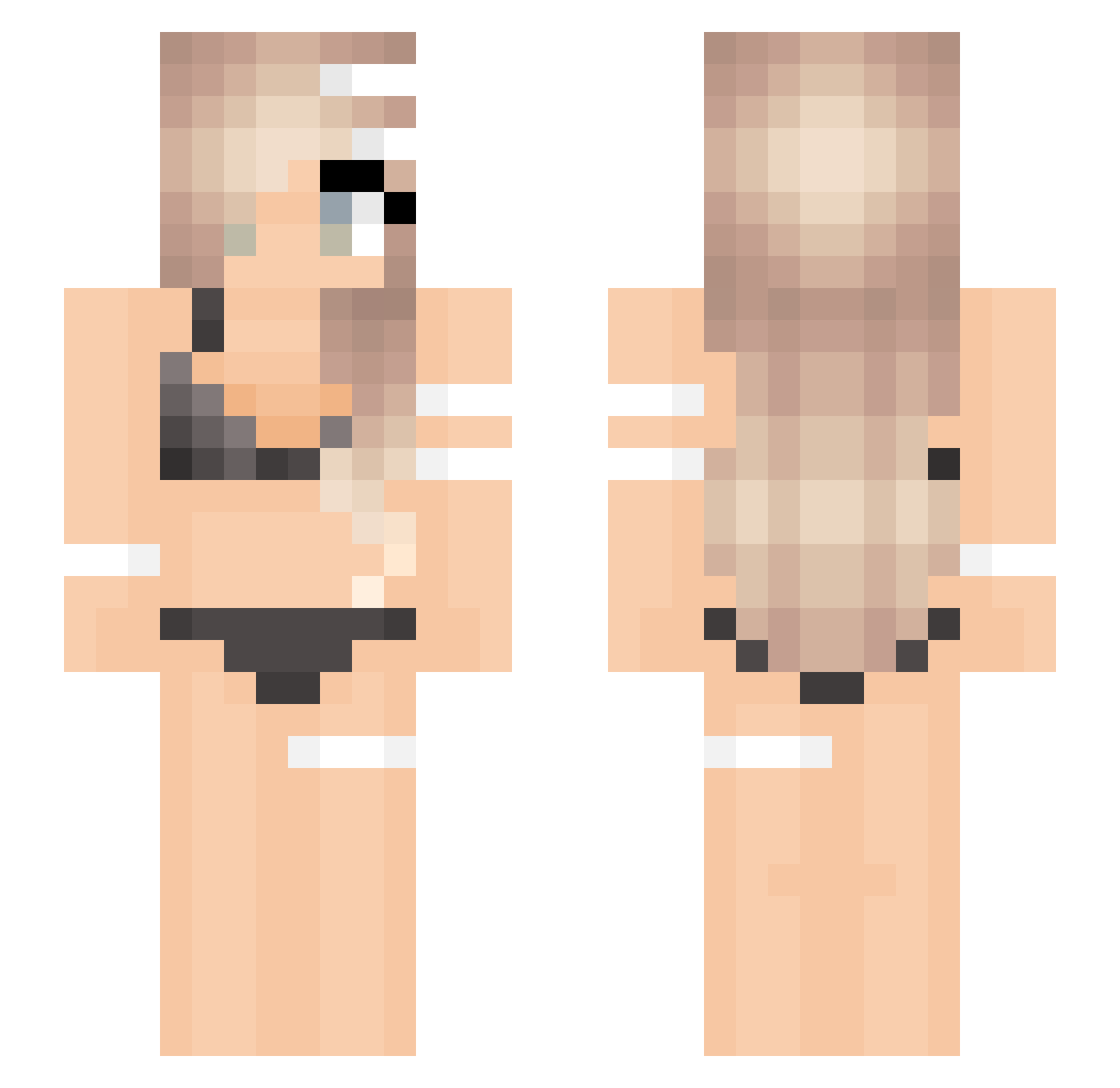 foyou Minecraft skin, front and back view