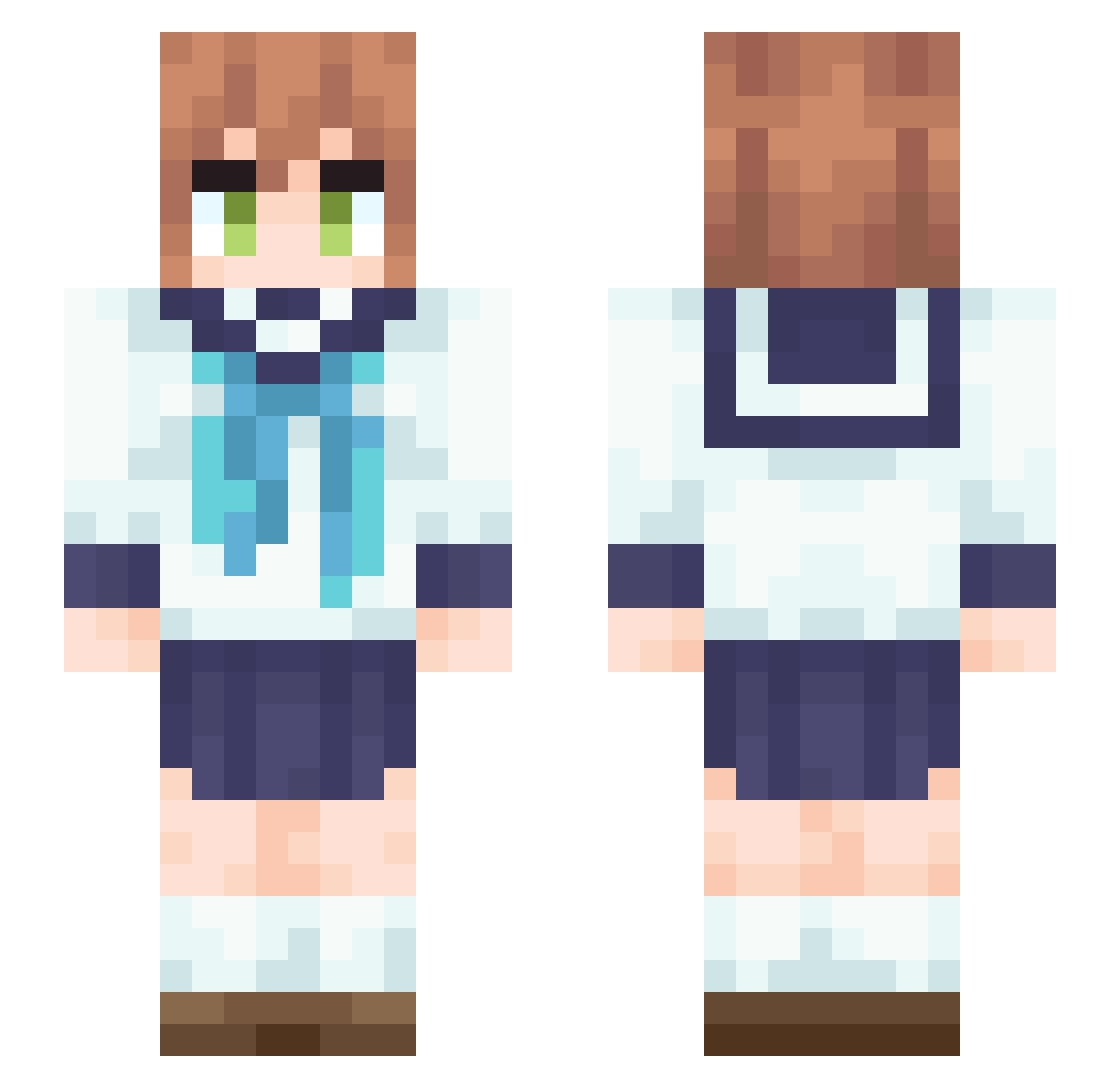 Flower1127 Minecraft skin, front and back view