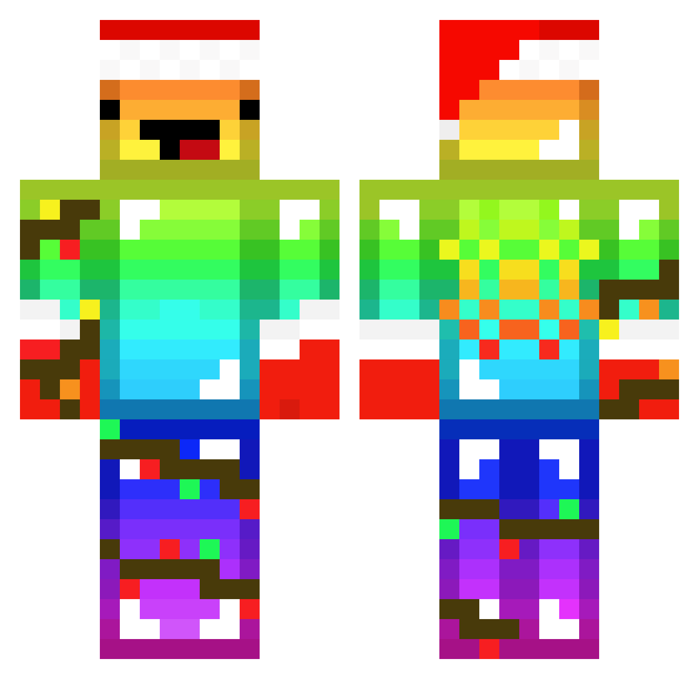 Healddackyee Minecraft skin, front and back view
