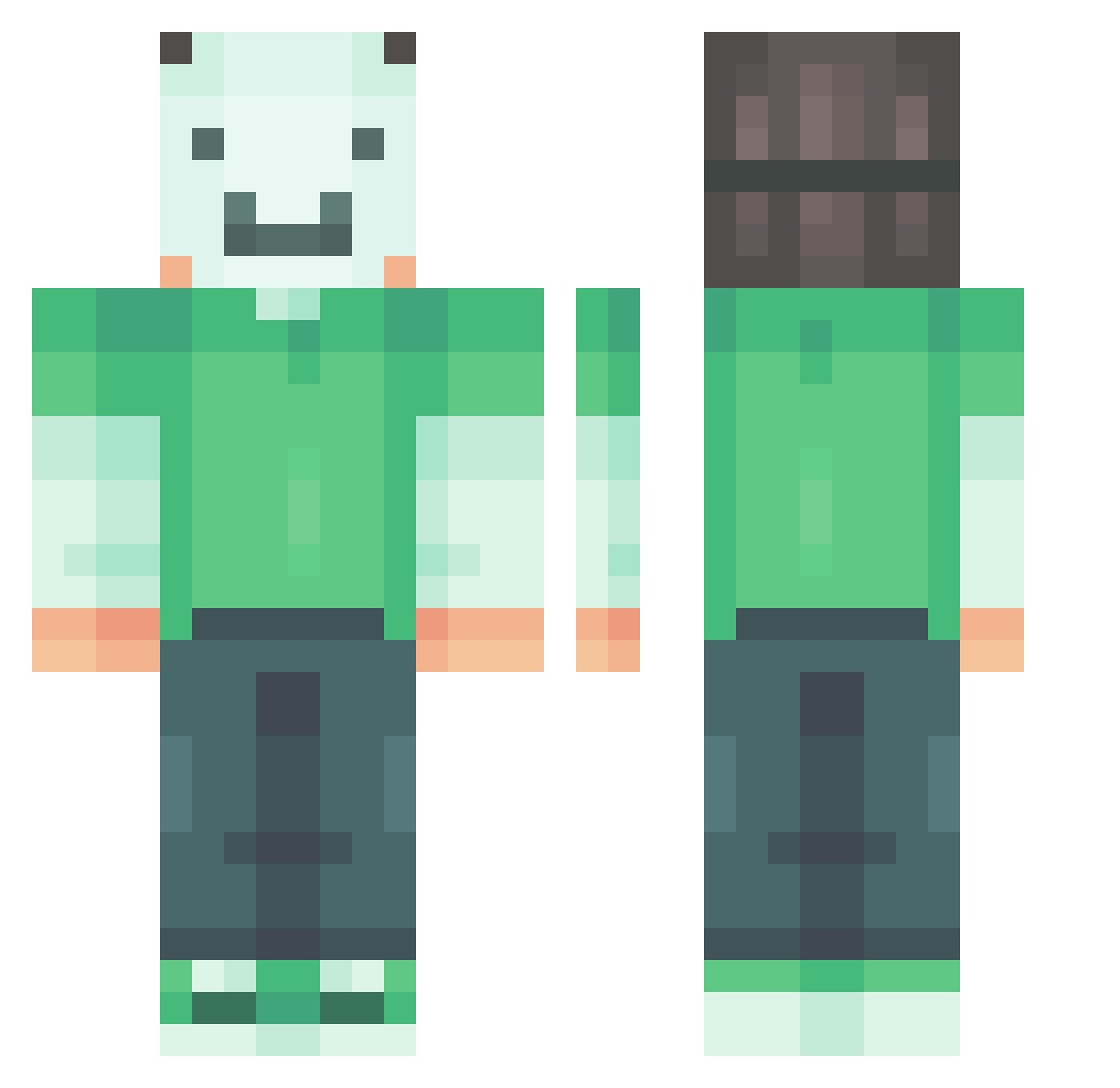 Cidhomer Minecraft skin, front and back view